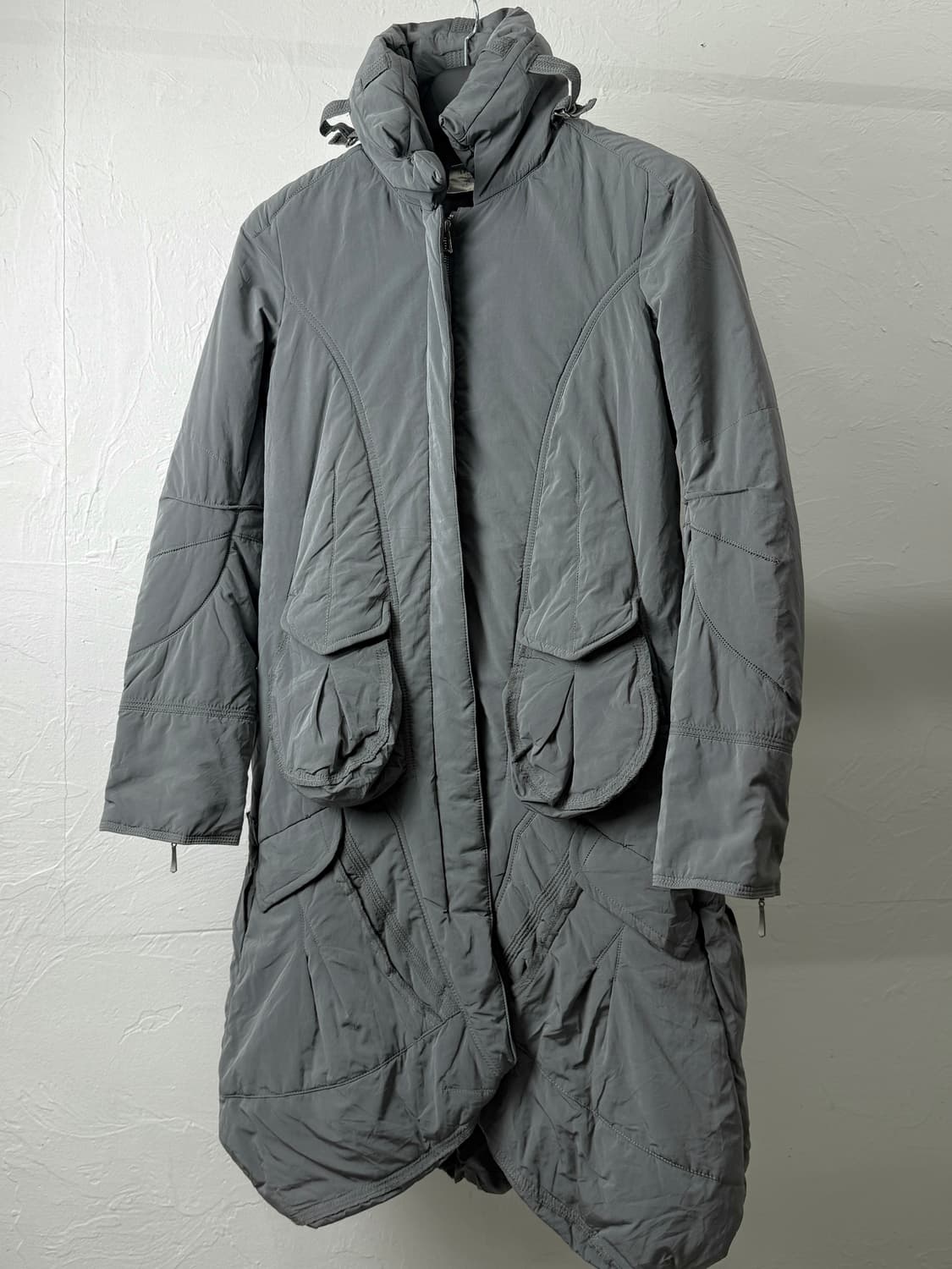 빈티지 아티큘레이티드 하이넥 롱 파카 상품이미지2