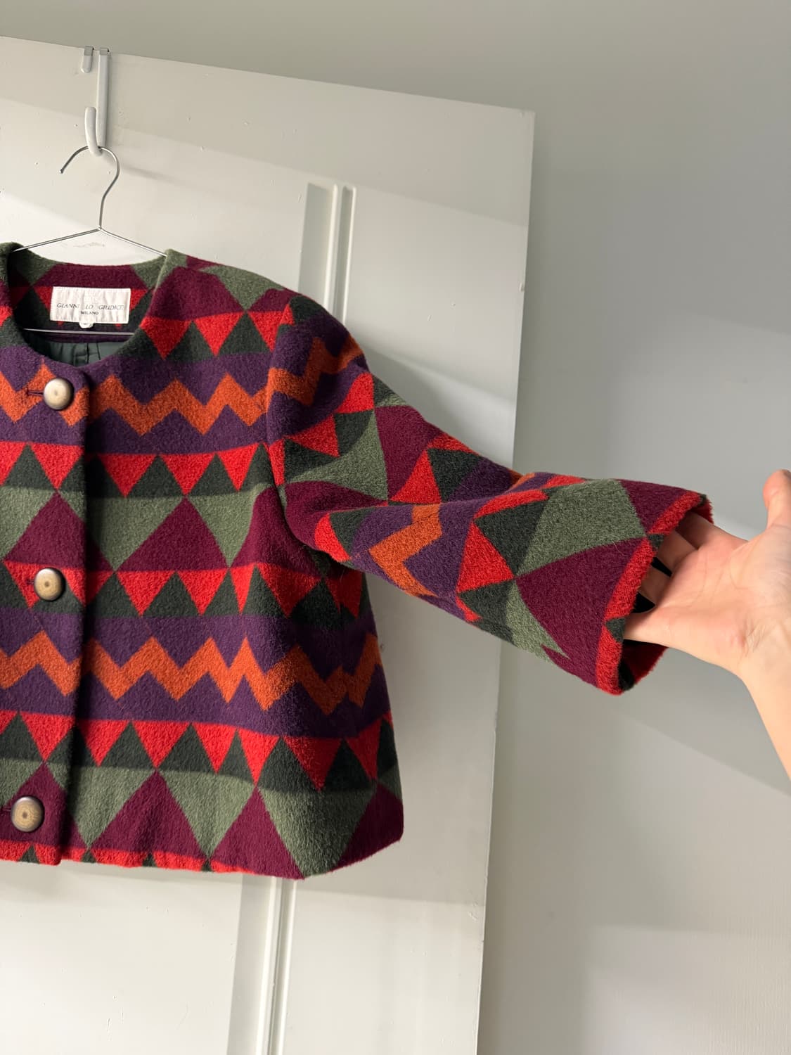 일본빈티지 모리 패턴 울 코트자켓 상품이미지9