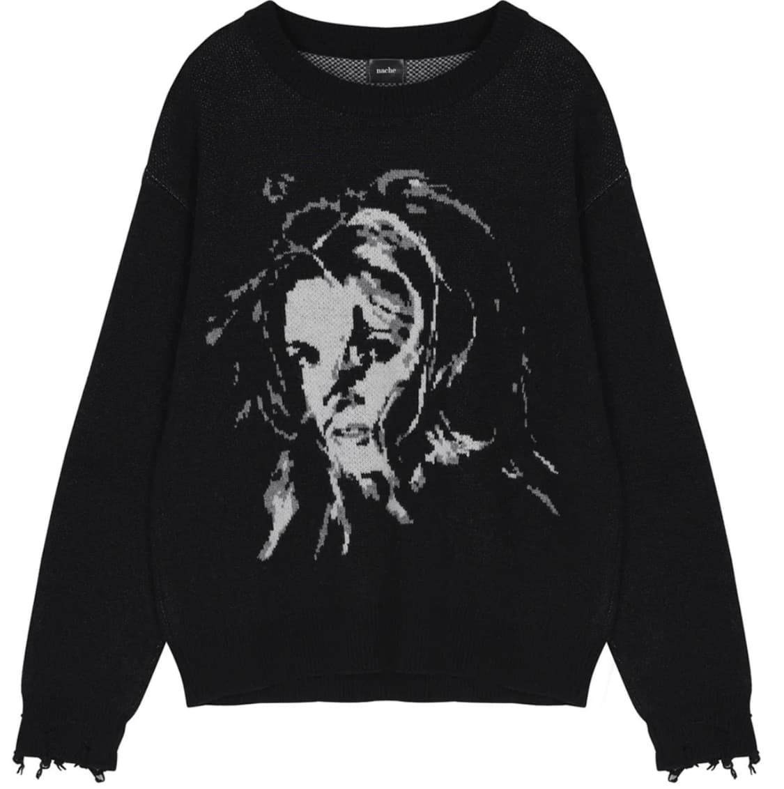 [nache(나체)] 레트로 그런지 니트(black/unisex) 상품이미지1