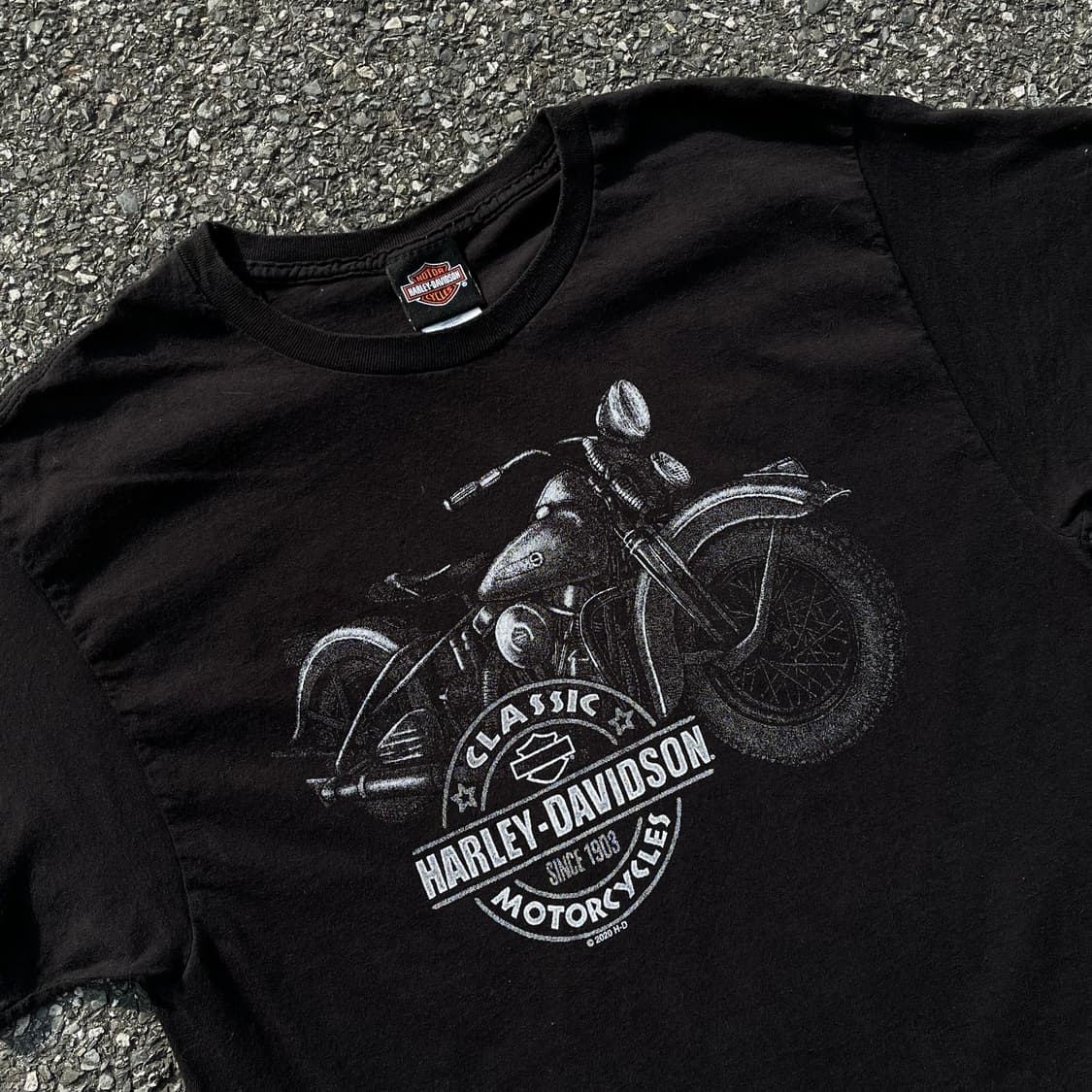 할리데이비슨 정품 블랙 프린팅 반팔 티셔츠 상품이미지3