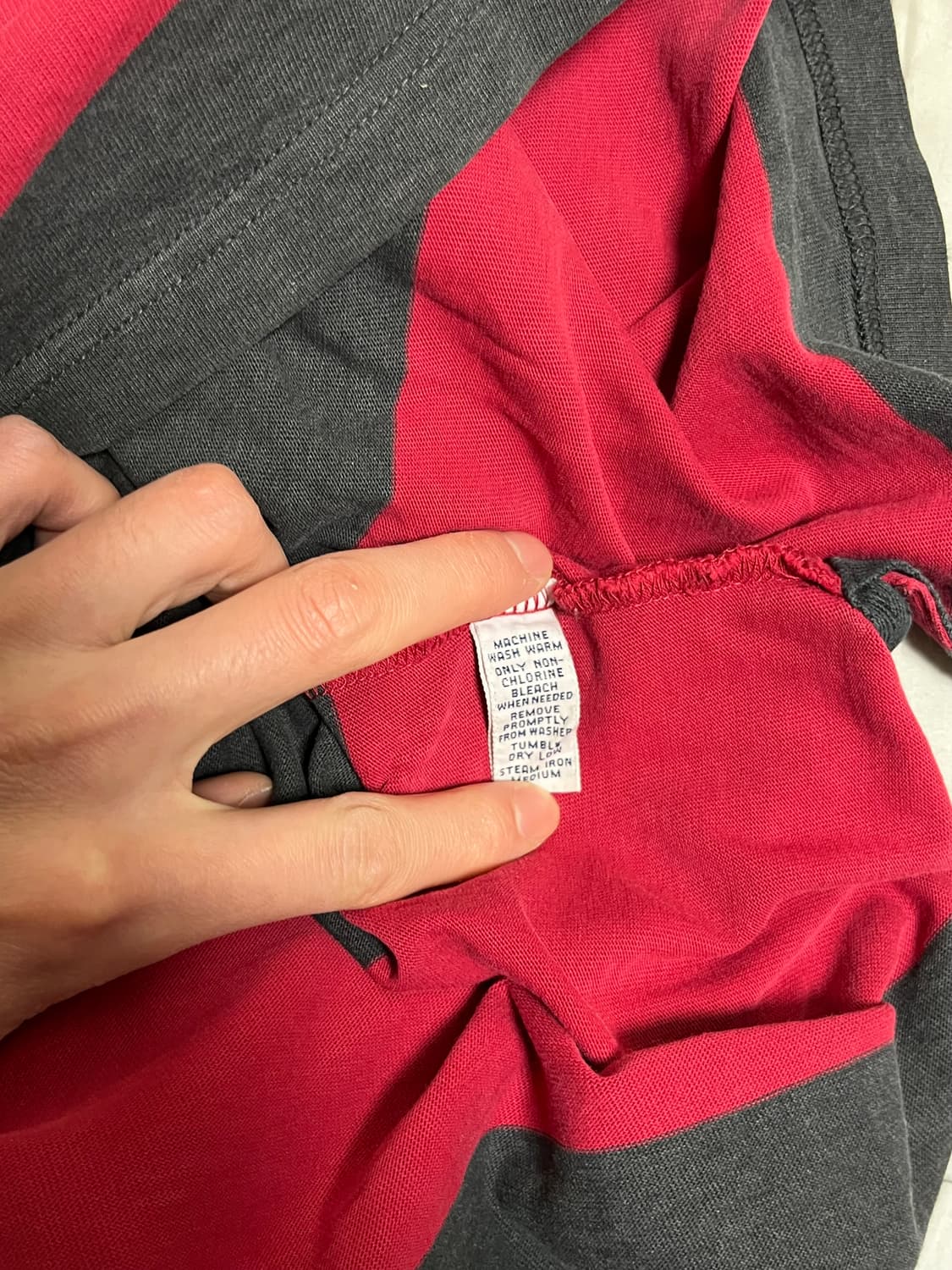 폴로 랄프로렌 럭비티 L 레드 차콜 스트라이프 상품이미지4