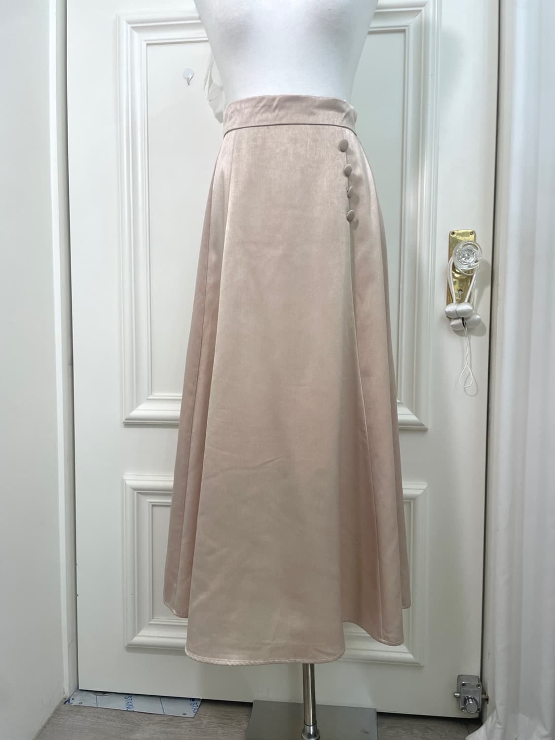pink beige back banding button point lon 상품이미지5