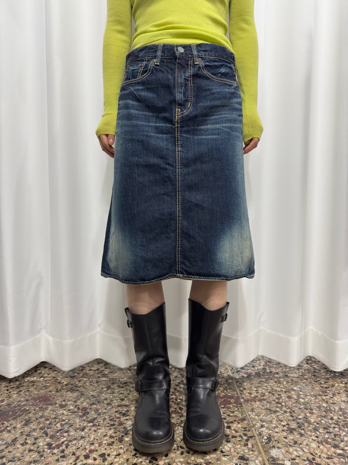 omnigod denim midi skirt 상품이미지5