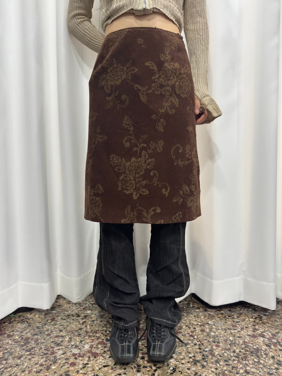 velvet ethnic midi skirt 상품이미지1