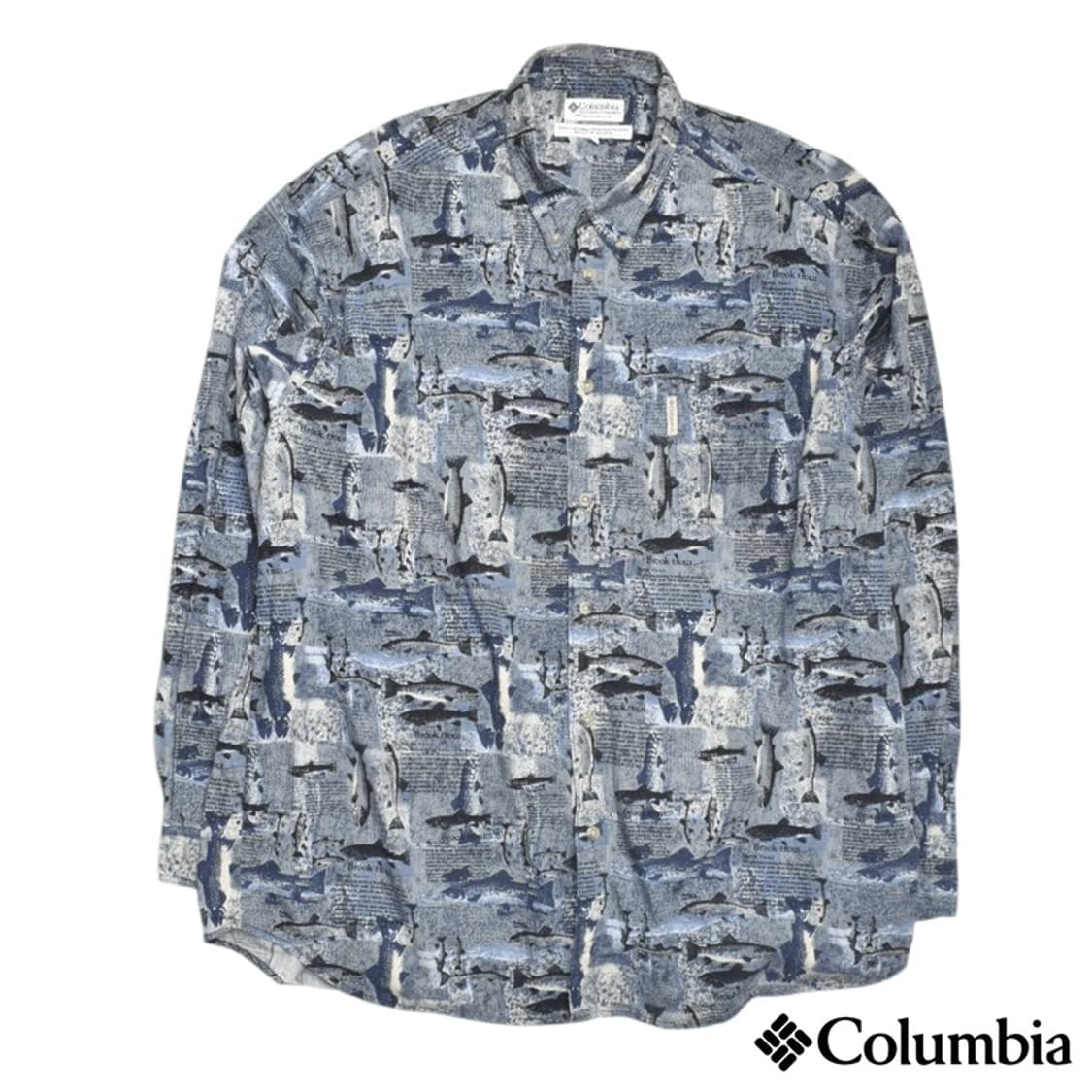 컬럼비아 빈티지 구제 미주판 물고기 도감 빅사이즈 셔츠 남방 3XL 상품이미지1