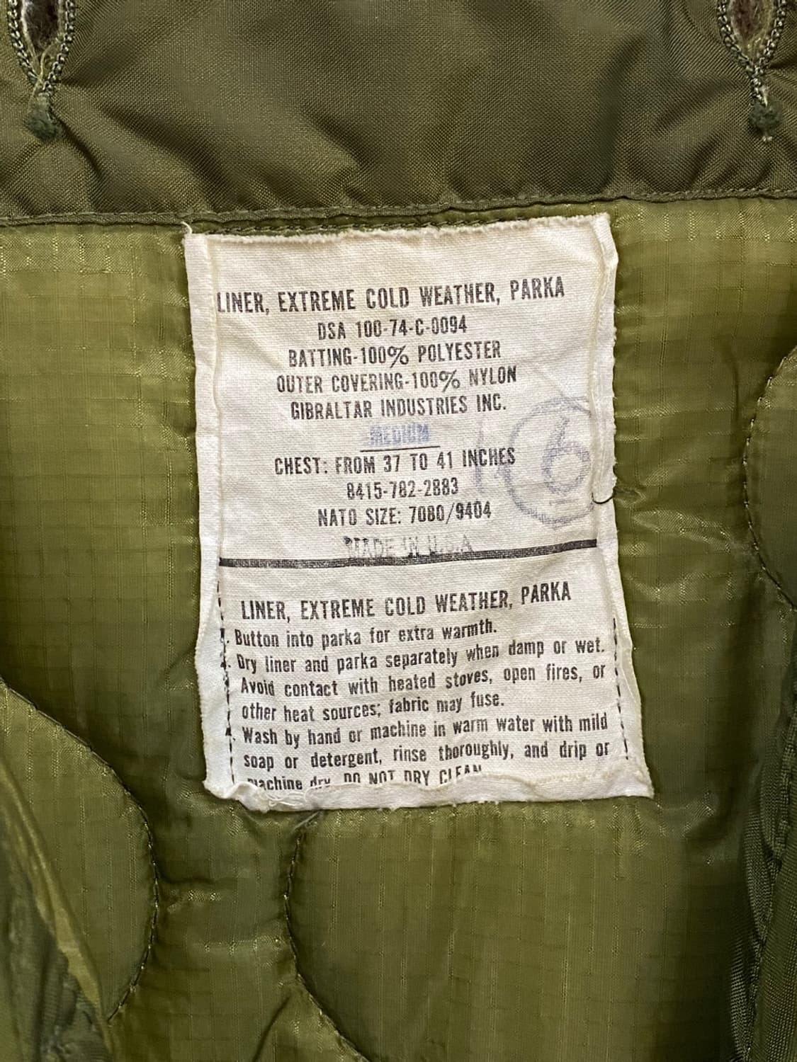 [M] 80s U.S. Army OG M-65 Fishtail Parka 상품이미지2