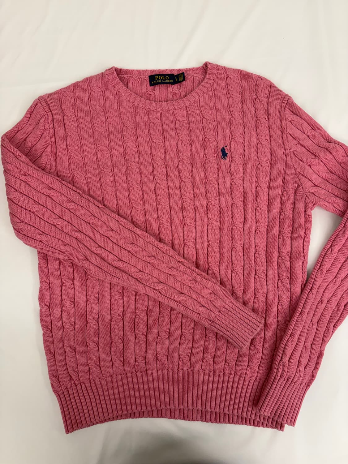 [L] 폴로 랄프로렌 핑크 케이블 니트 상품이미지1