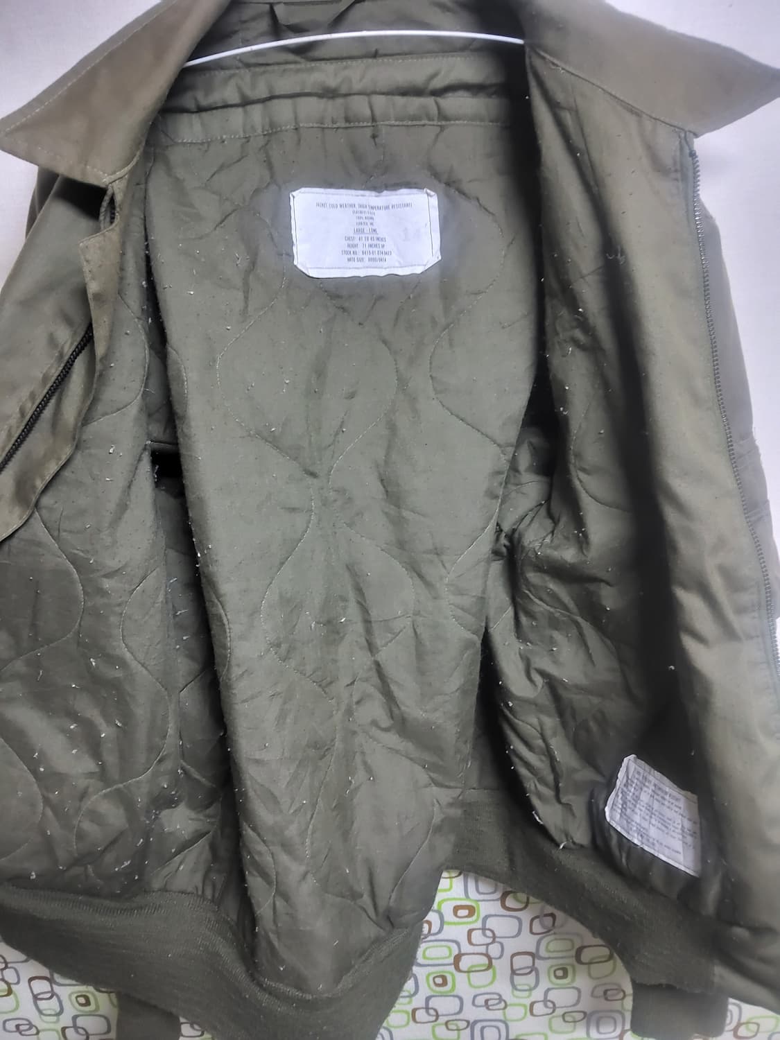 미군 CVC탱커자켓 라지 롱 사이즈 상품이미지3