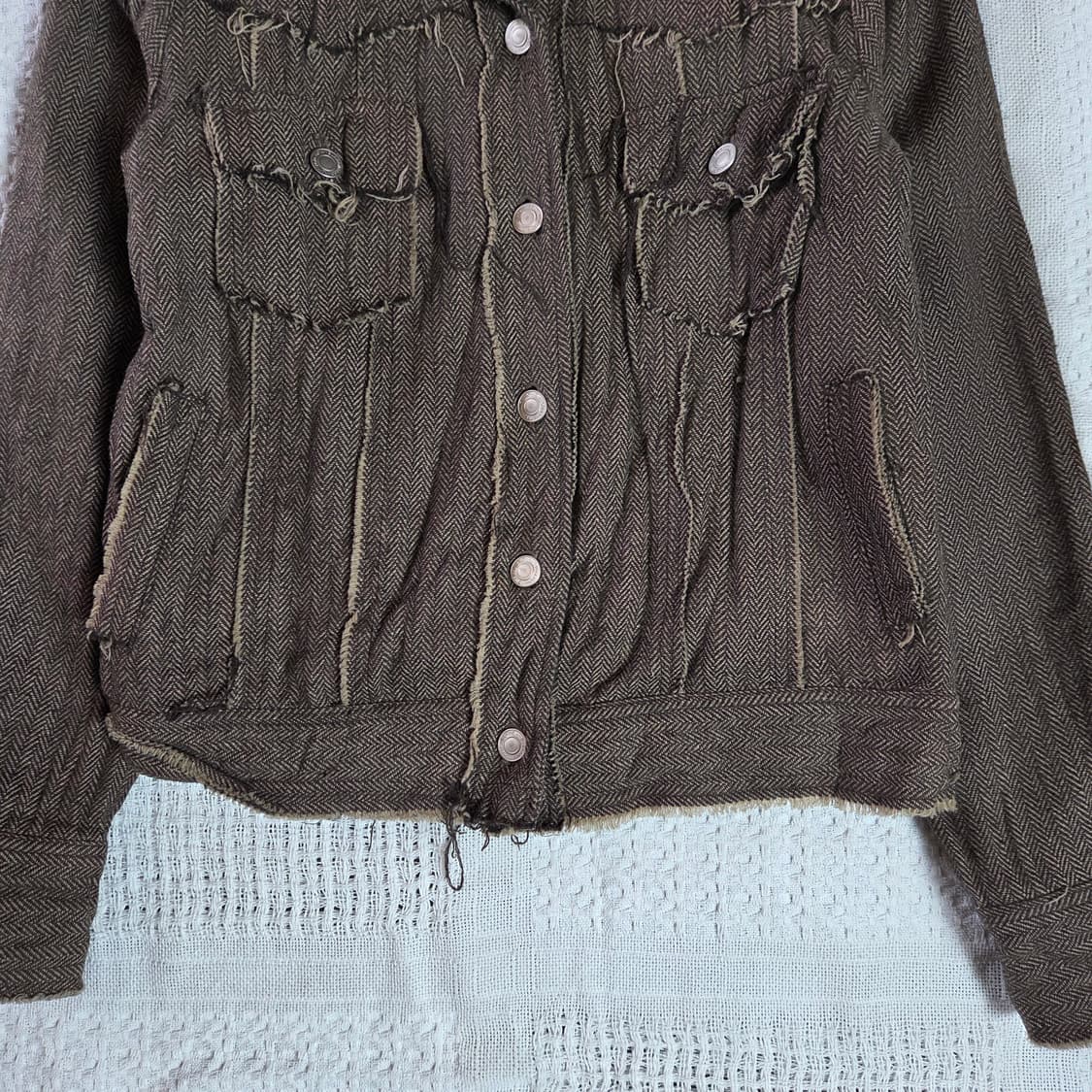 [Style Operation] 빈티지 데미지 헤링본 트러커자켓 상품이미지4