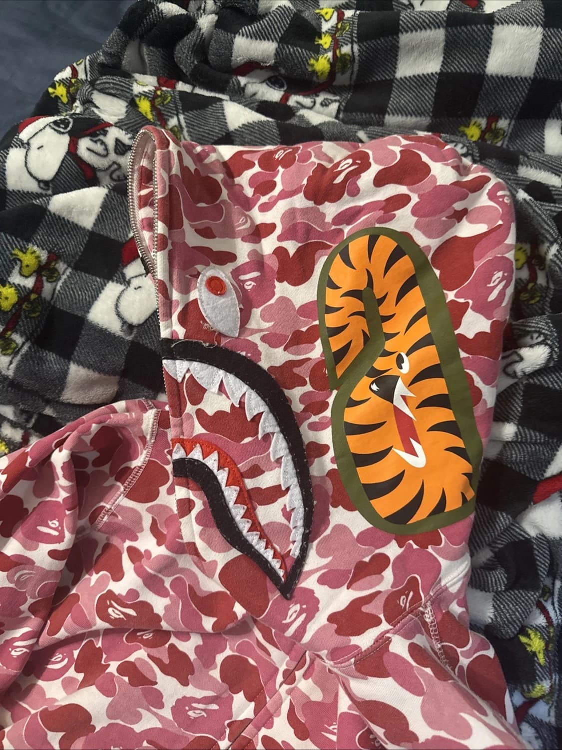 베이프 ABC 카모 샤크 후드집업 핑크 상품이미지5