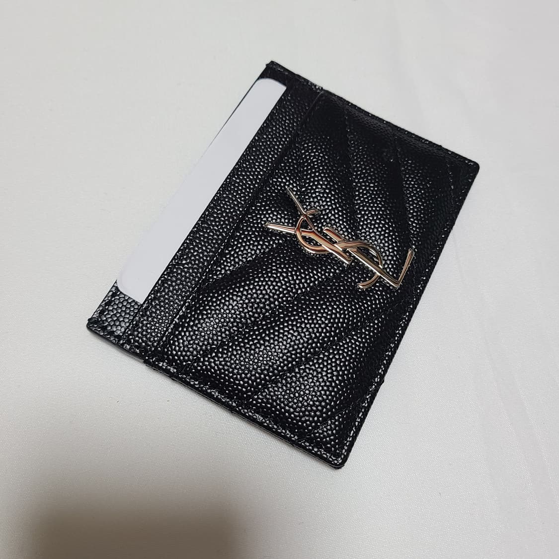 생로랑 카산드라 마틀라세 모노그램 카드지갑 블랙 은장 상품이미지3