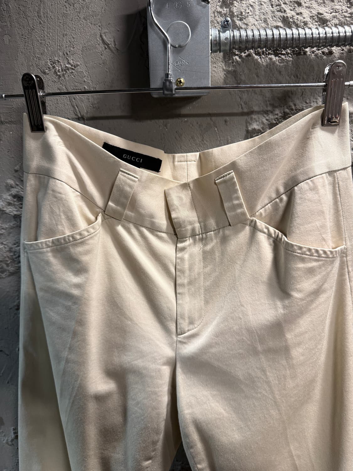 구찌 코튼 테일러드 슬랙스 아이보리 38 상품이미지3