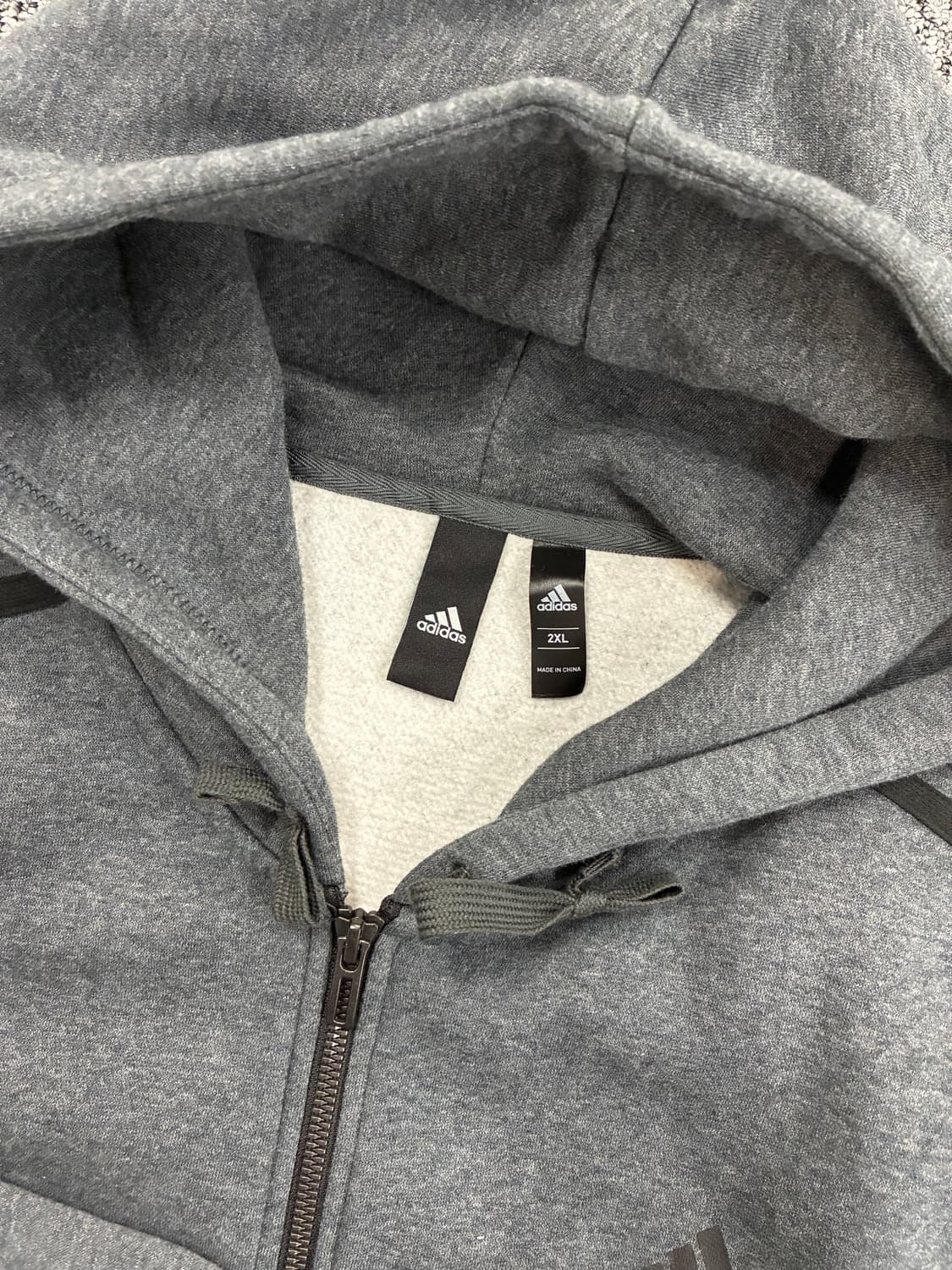 아디다스 블랙 차콜 후드집업 2XL 상품이미지5