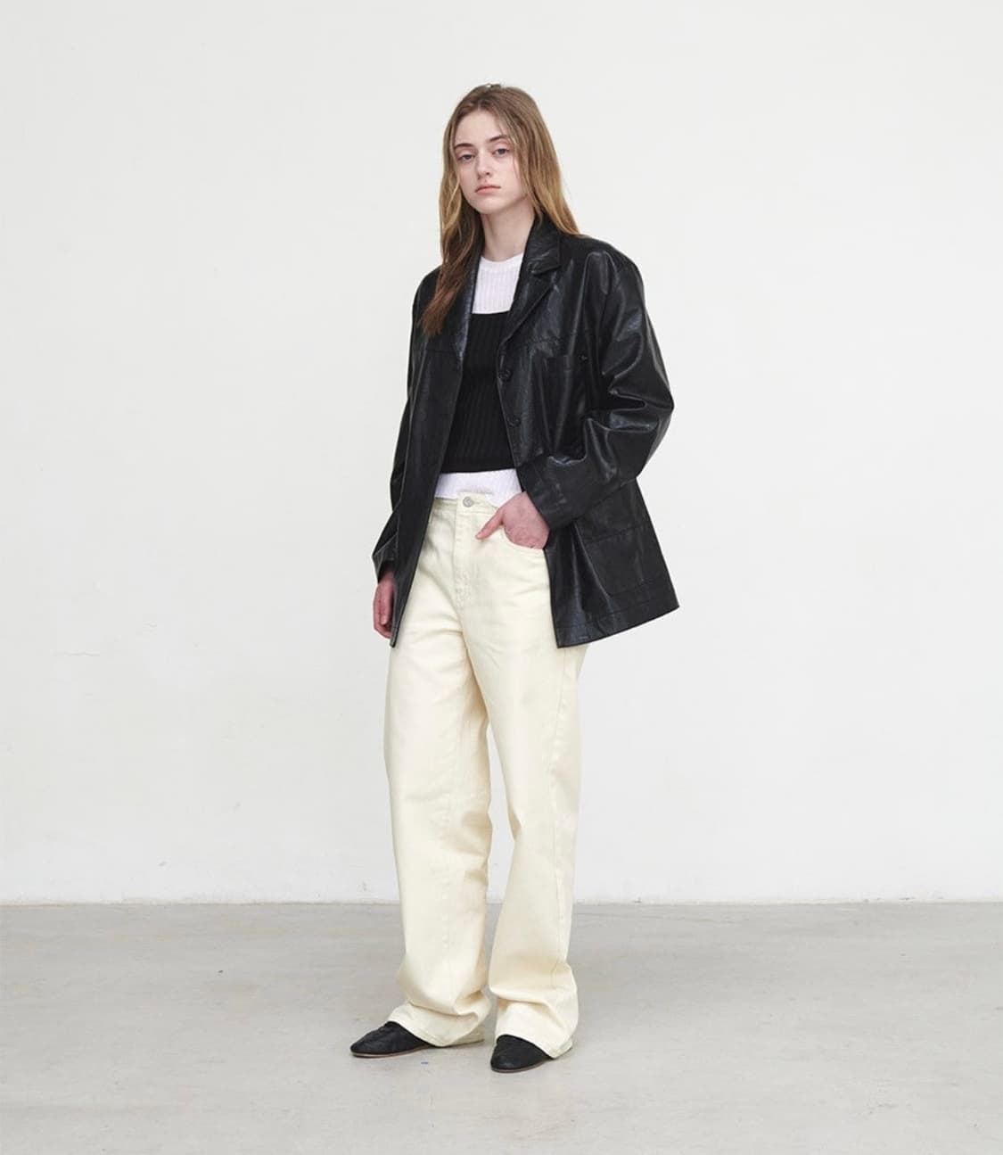 루에브르 classic faux leather jacket 상품이미지3