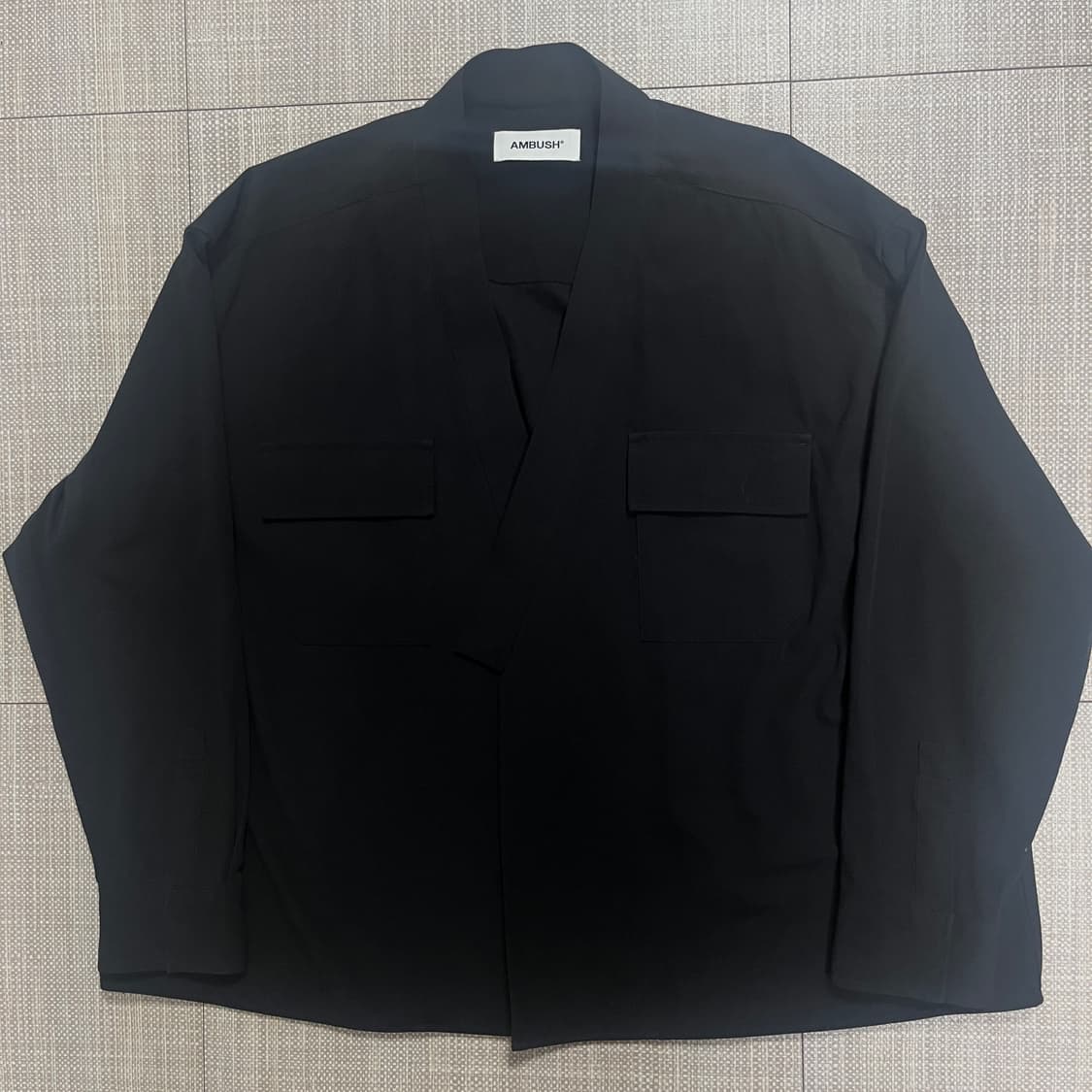 앰부쉬 오픈 기모노 셔츠 블랙 상품이미지1