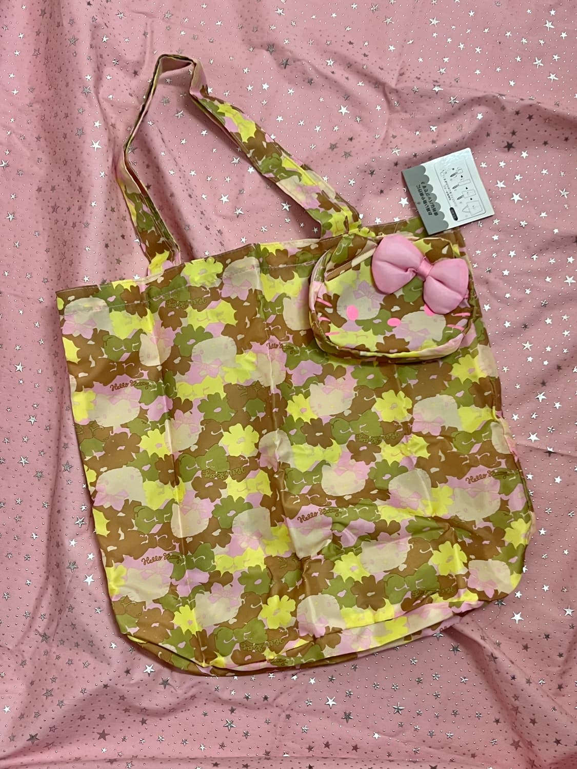 2016 키티 얼굴이 숨겨진 접이식 카모 토트백 상품이미지6