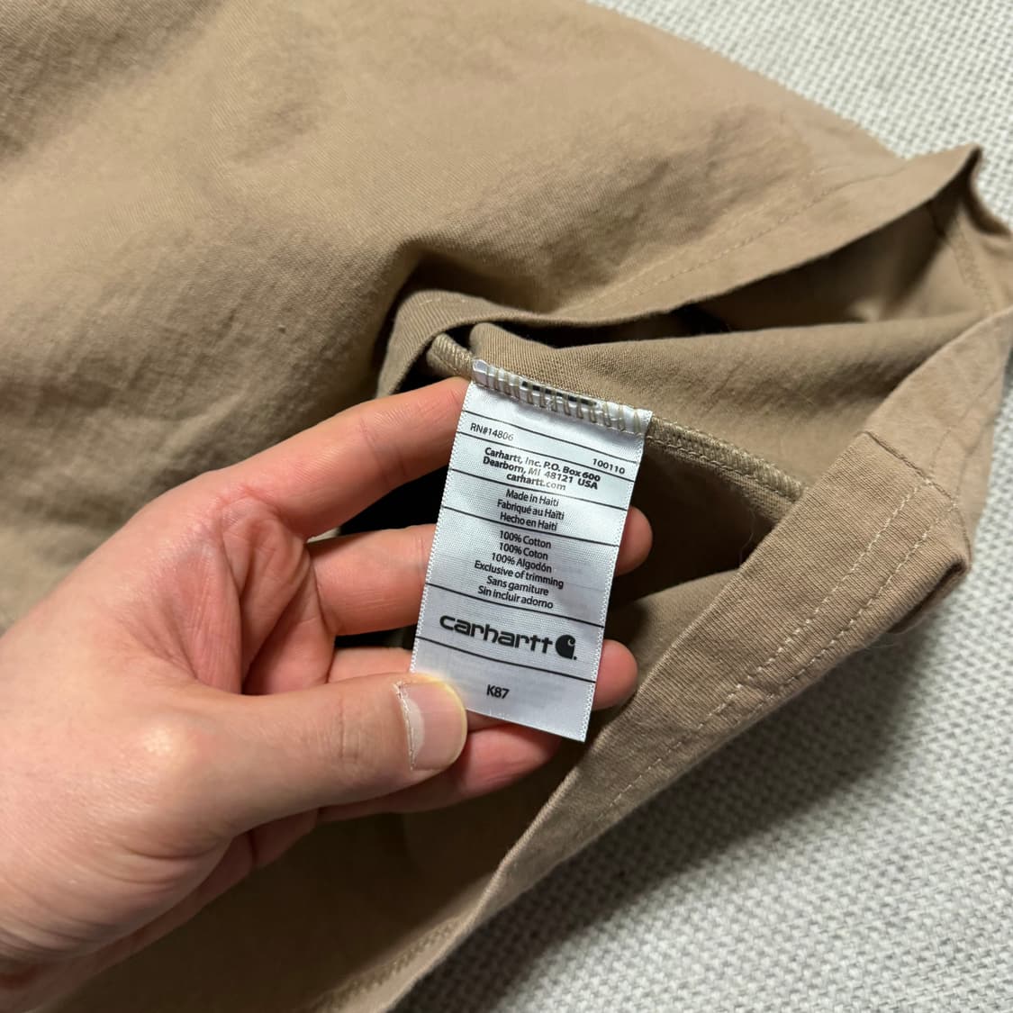 칼하트 오리지널 핏 포켓 반팔 티셔츠 상품이미지3