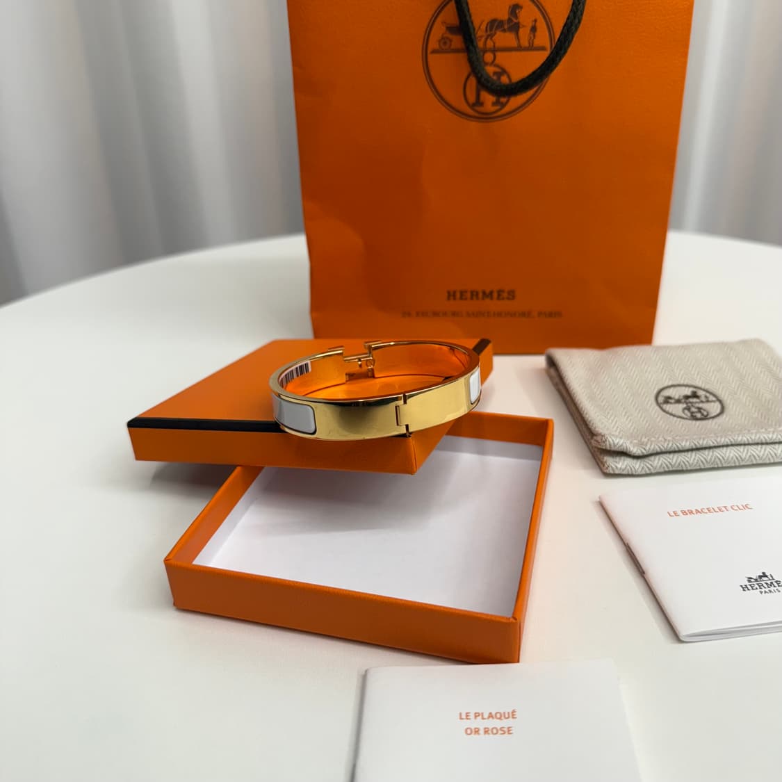 [GM] 에르메스 클릭아슈 화이트 로즈골드 상품이미지6