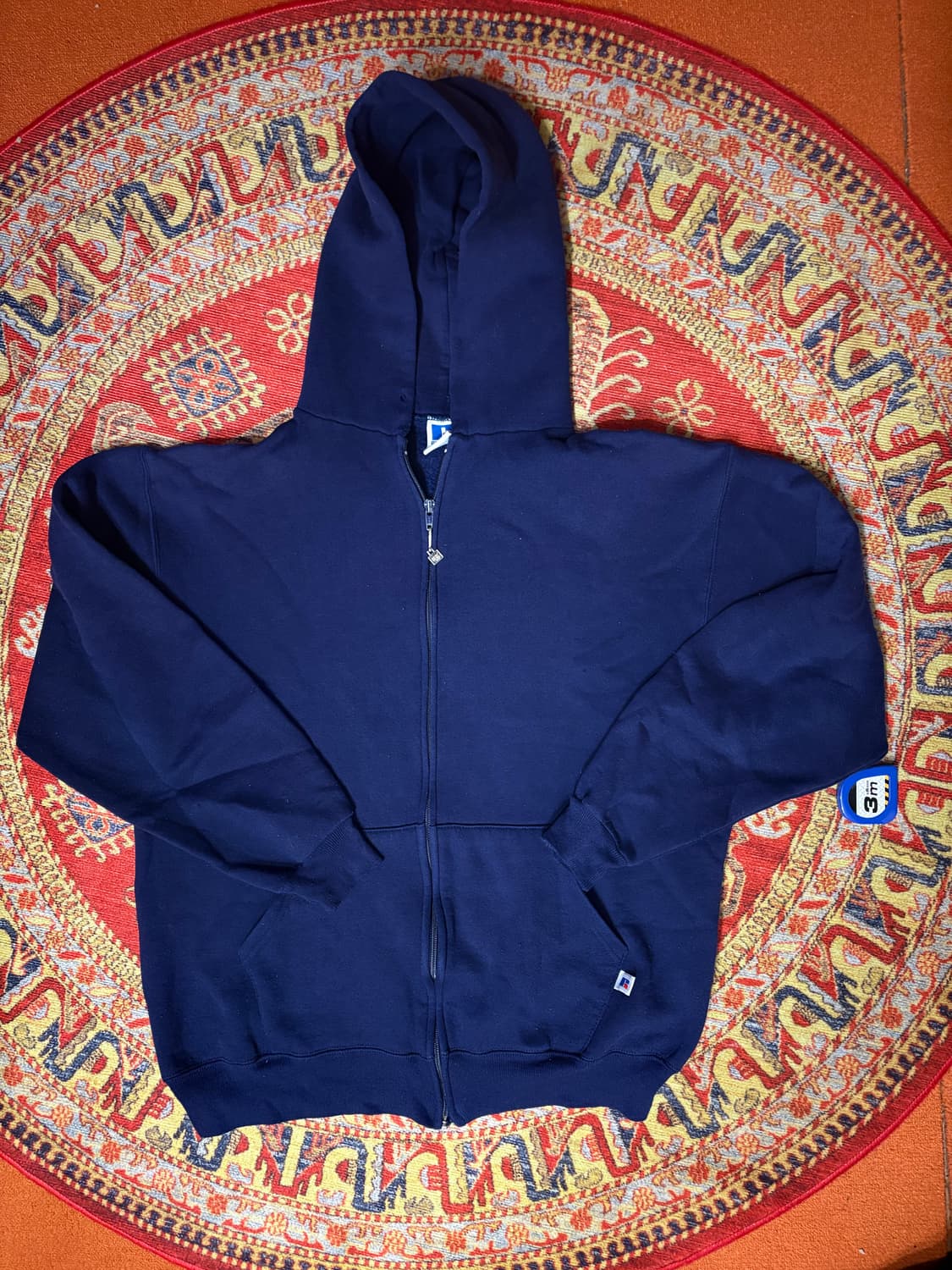 90s 미제 러셀 빈티지 후드 집업 네이비 상품이미지1