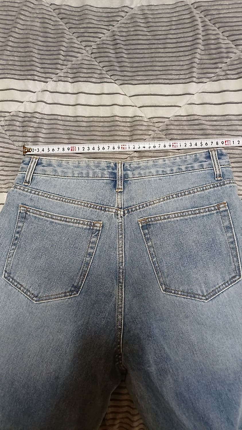 무신사 와이드 연청바지 실측30인치 기장110 상품이미지6