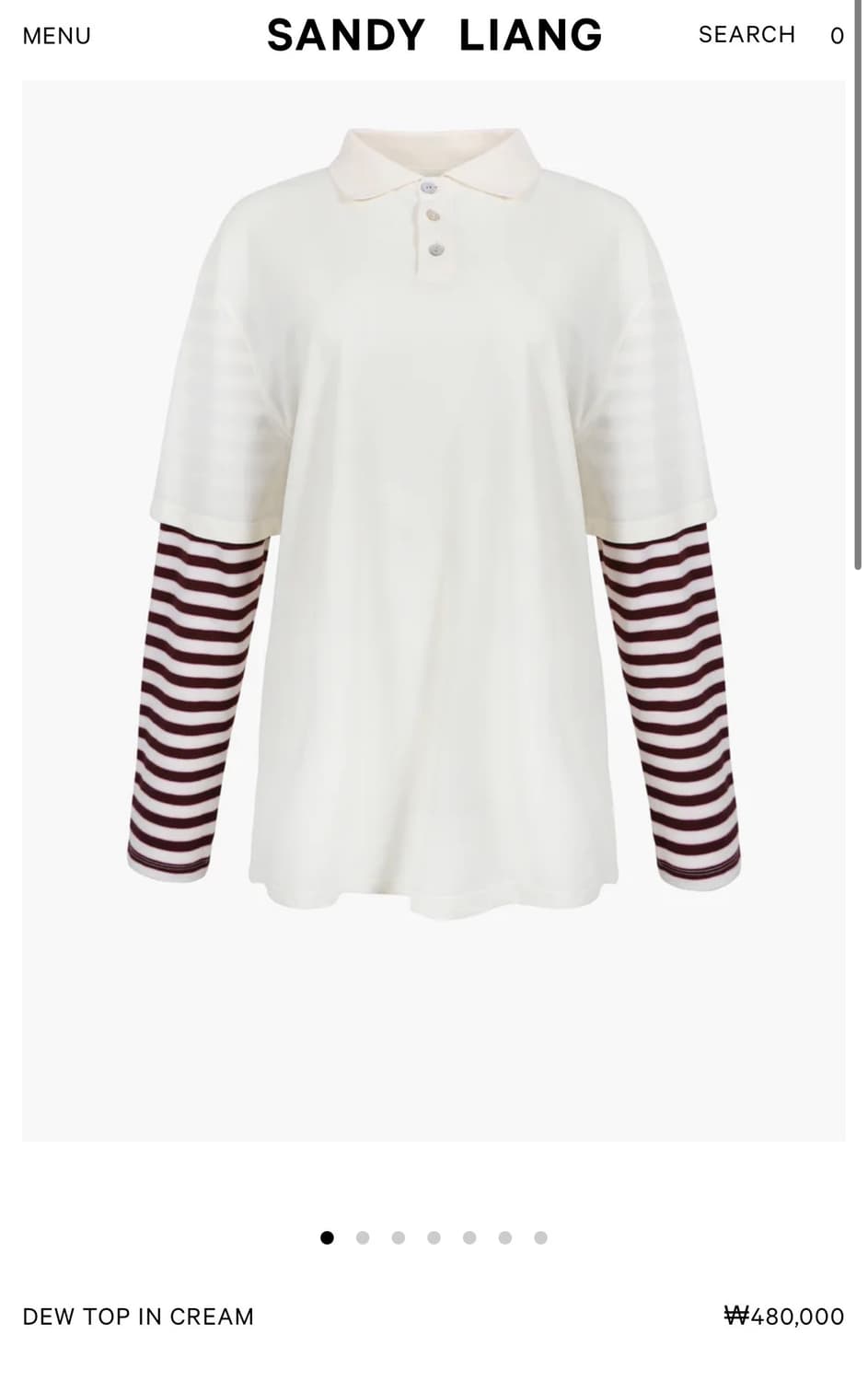 [XS,S,M]샌디리앙 26ss DEW 티셔츠/크림 상품이미지6