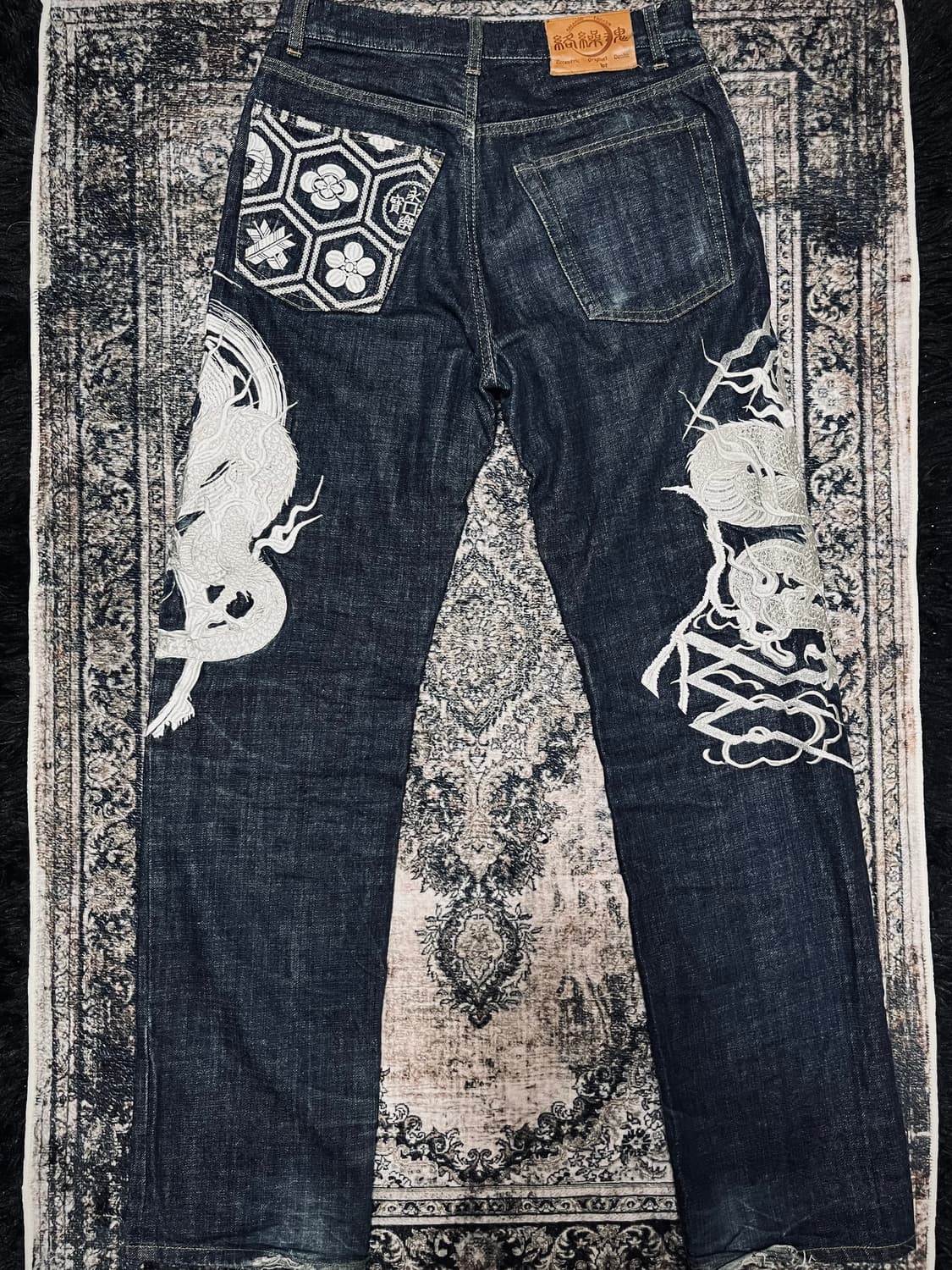 카라쿠리타마시 오리엔탈 드래곤 엠브로이더드 데님 30 상품이미지5