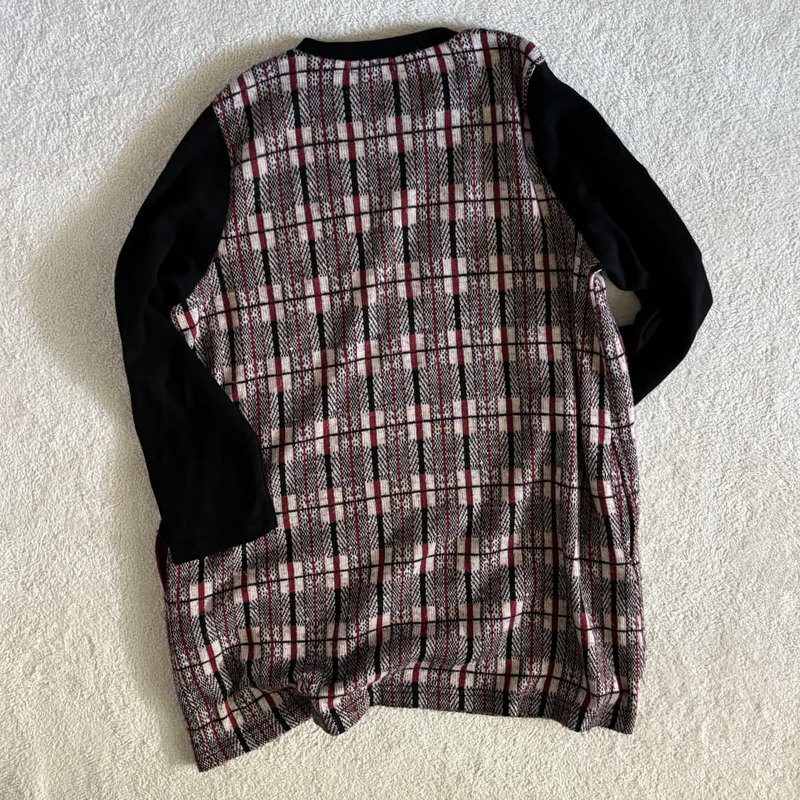 일본빈티지 모리 하구미 golden bear 체크 롱 니트 상품이미지4