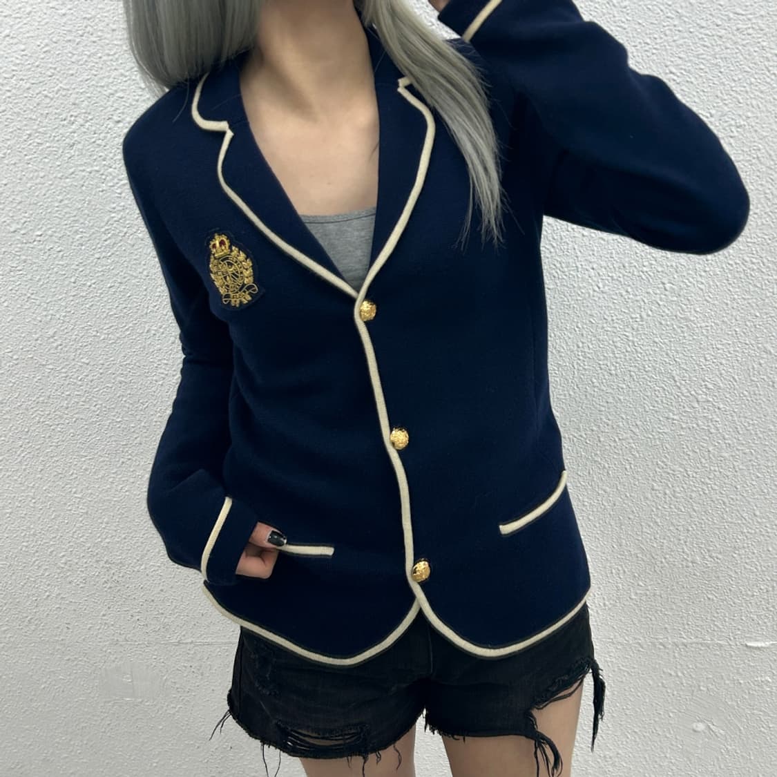 2000s 폴로 랄프로렌 골드자수 로고 니팅 가디건 자켓 M 상품이미지1