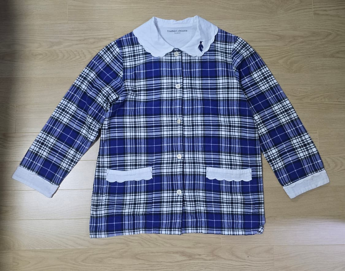 츠모리치사토 체크 블루 슬립웨어 상품이미지2