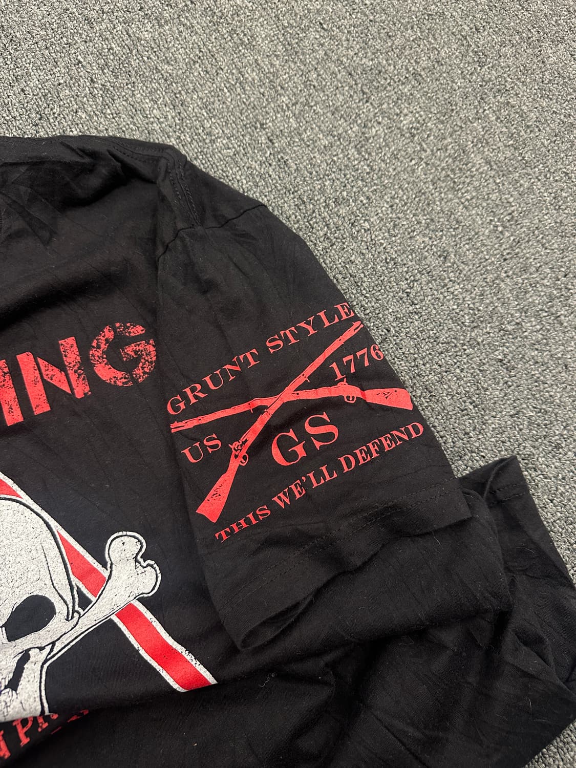 XL) GRUNT STYLE 스컬 프린팅 블랙 반팔티셔츠 상품이미지6