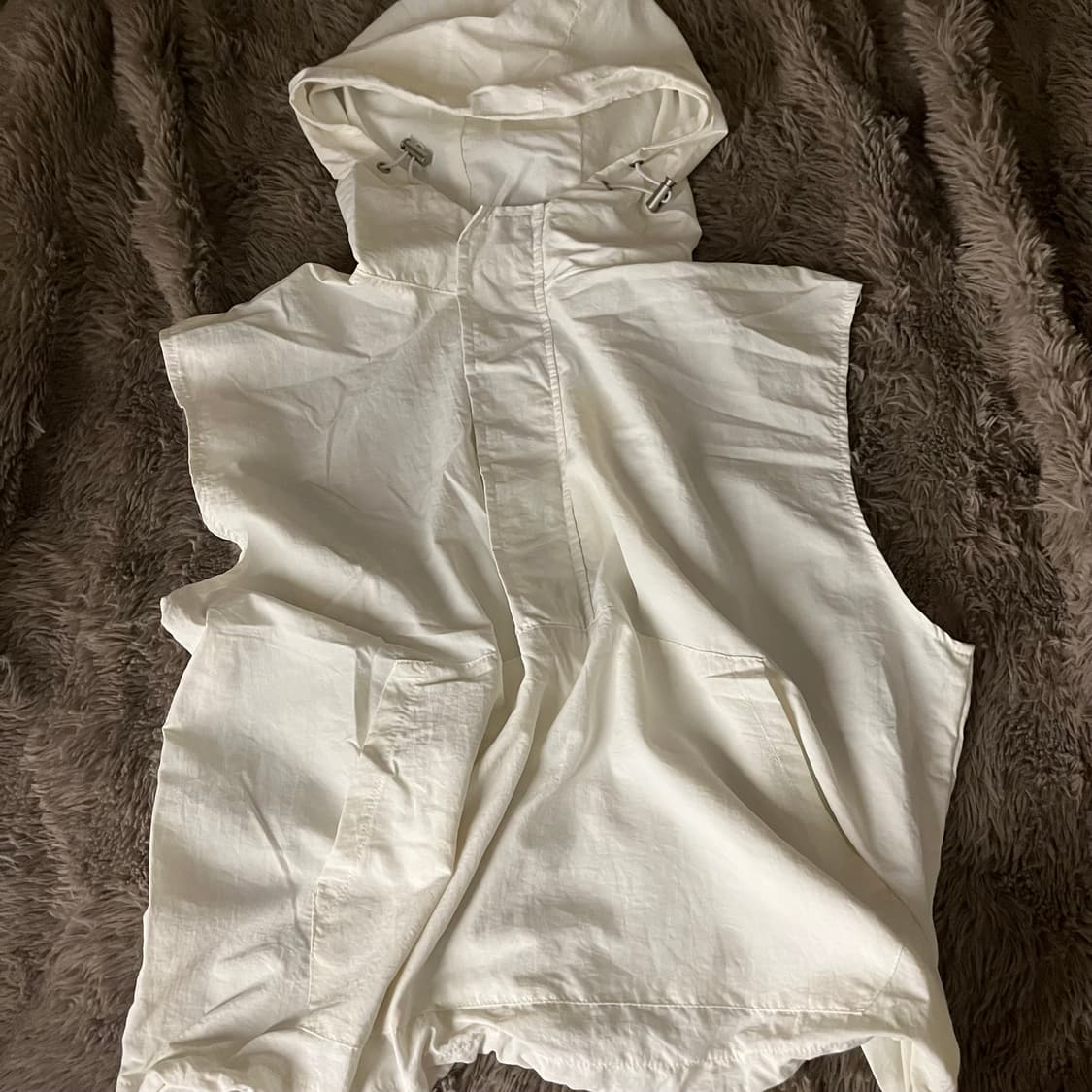 화이트 조끼 후드 바람막이 상품이미지1