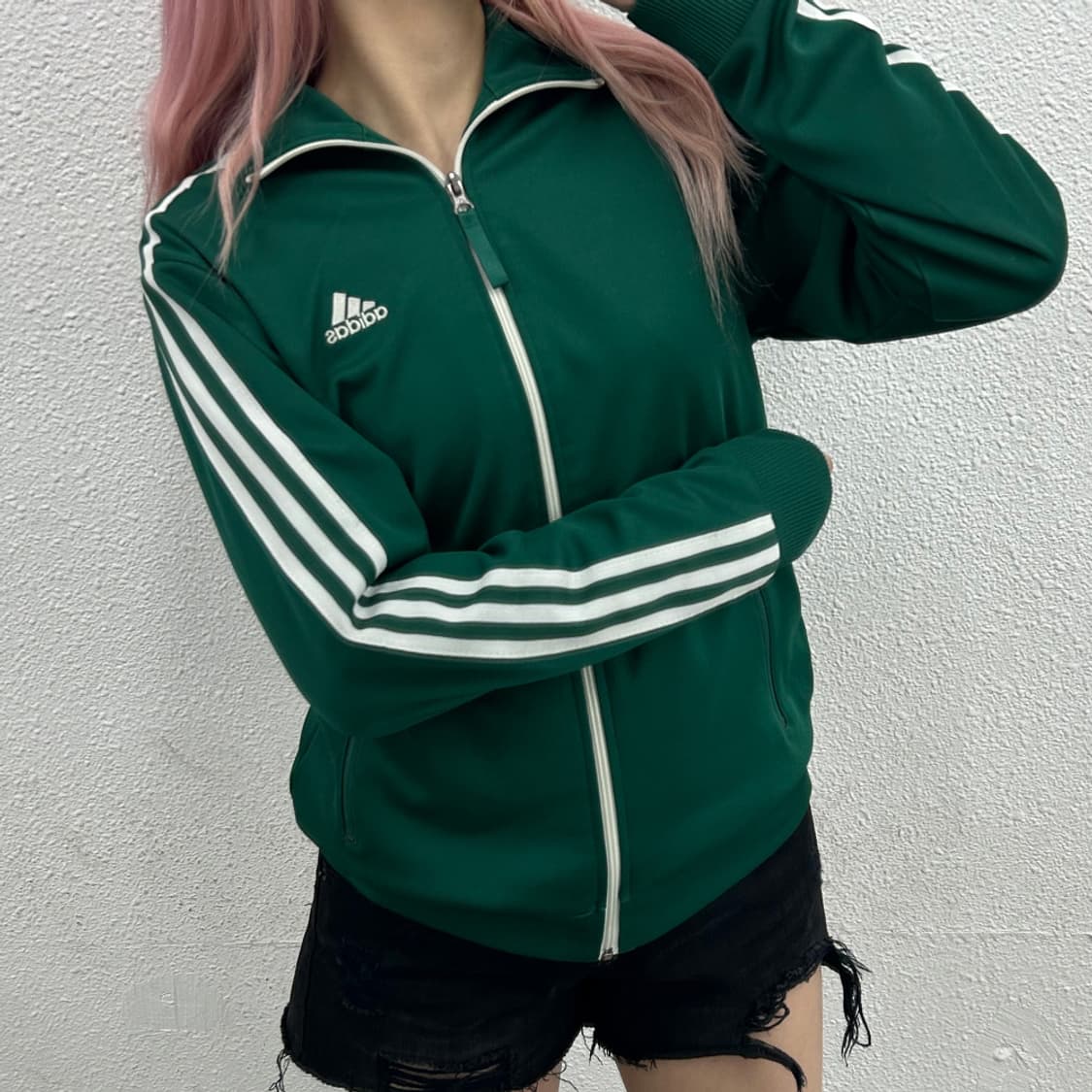 아디다스 에센셜 화이트라인 그린 트랙탑 95 상품이미지1