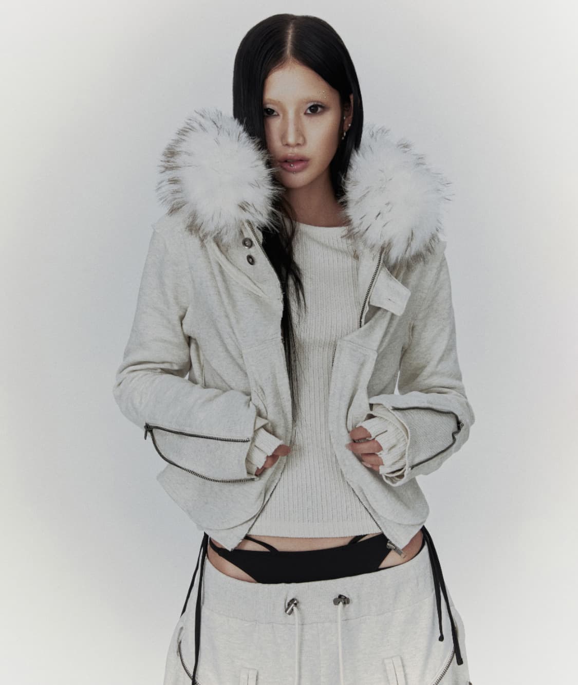 bonienkiye 퍼 후드 자켓 집업 3사이즈 보니앤키예 상품이미지8