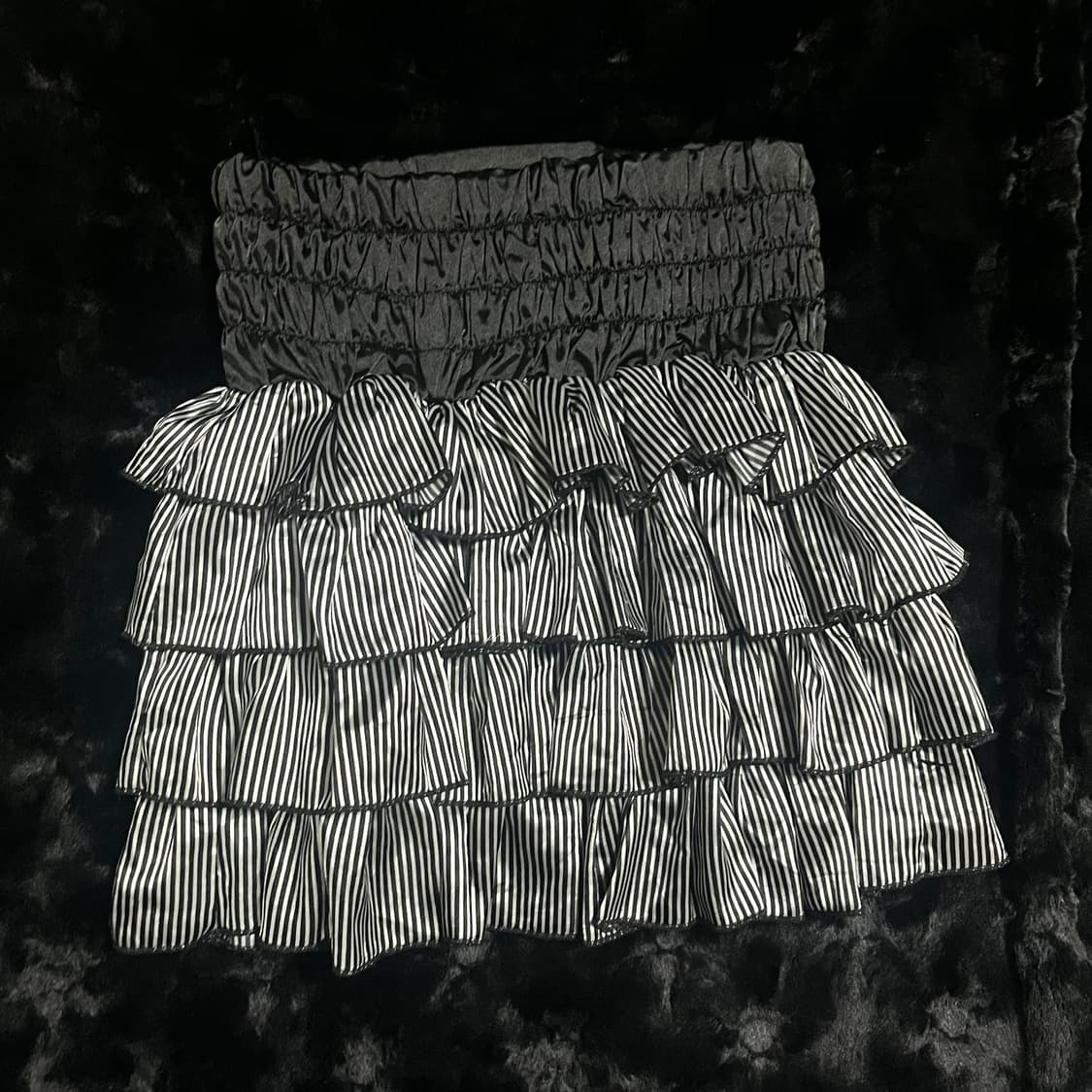 오네갸루 실버 스트라이프 캉캉스커트 고스로리 상품이미지2