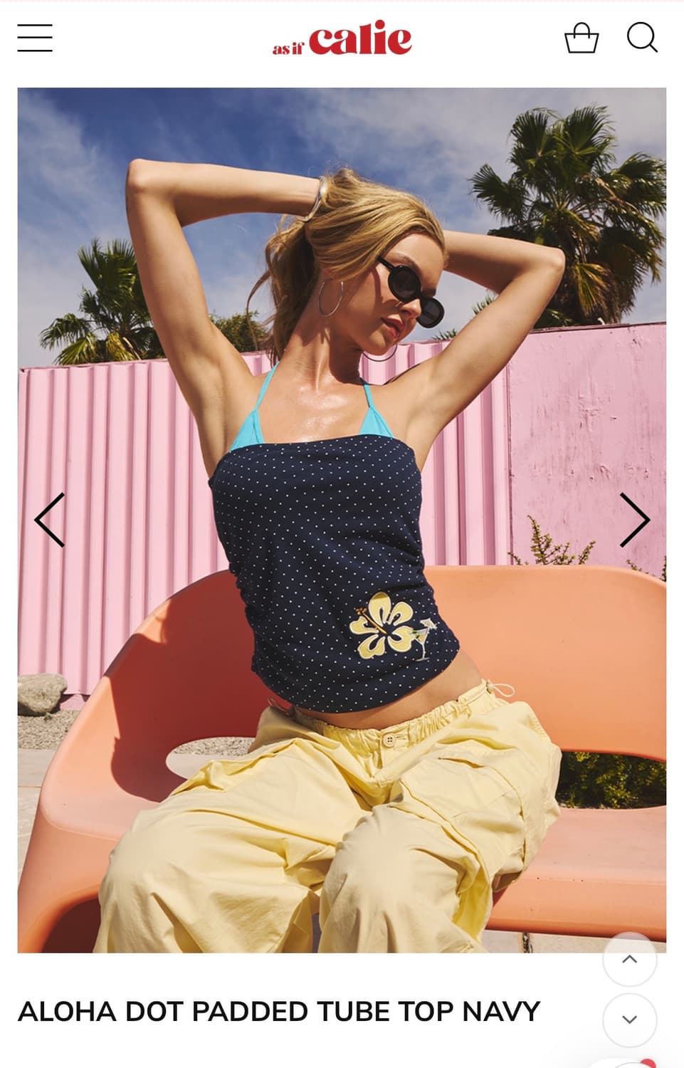 에즈이프캘리 ALOHA DOT PADDED TUBE TOP 상품이미지2
