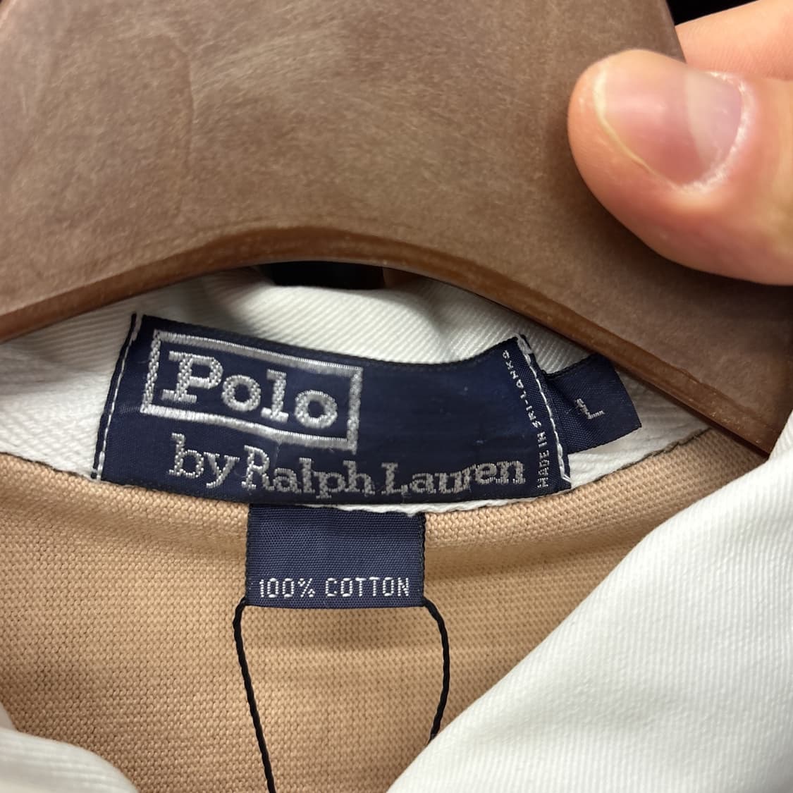 90s 폴로 랄프로렌 살몬 스트라이프 브라운포니 럭비셔츠 N912 상품이미지8