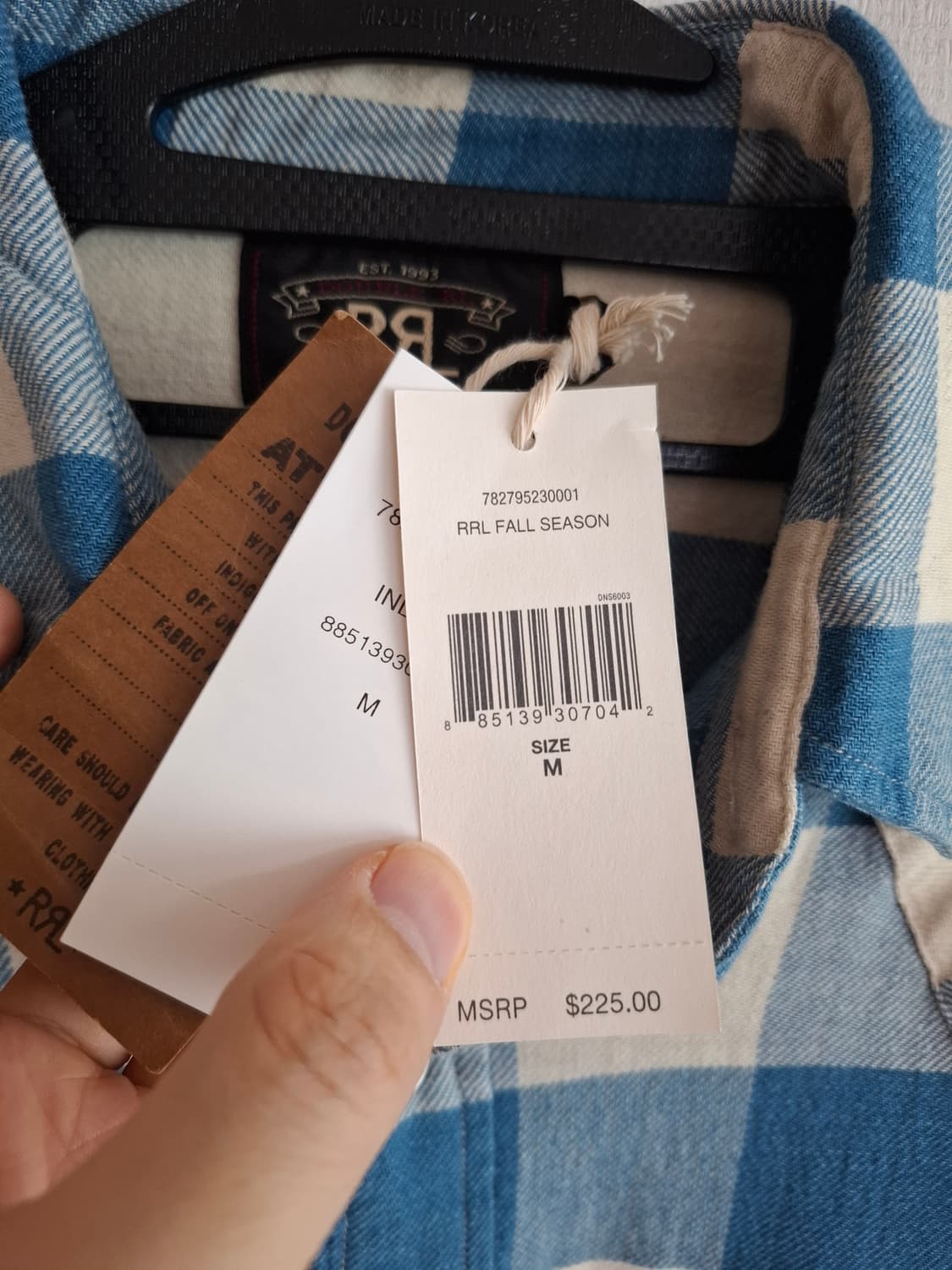 M RRL 플래드 트윌 블루 화이트 체크 웨스턴 셔츠 상품이미지3