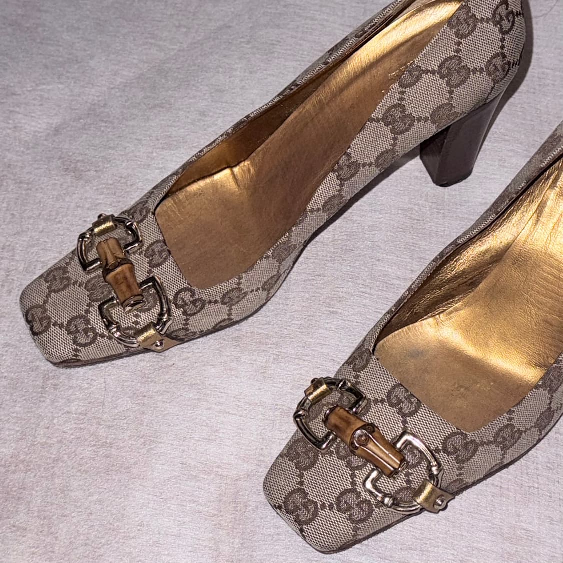 정품 구찌 뱀부 구두 힐 상품이미지5