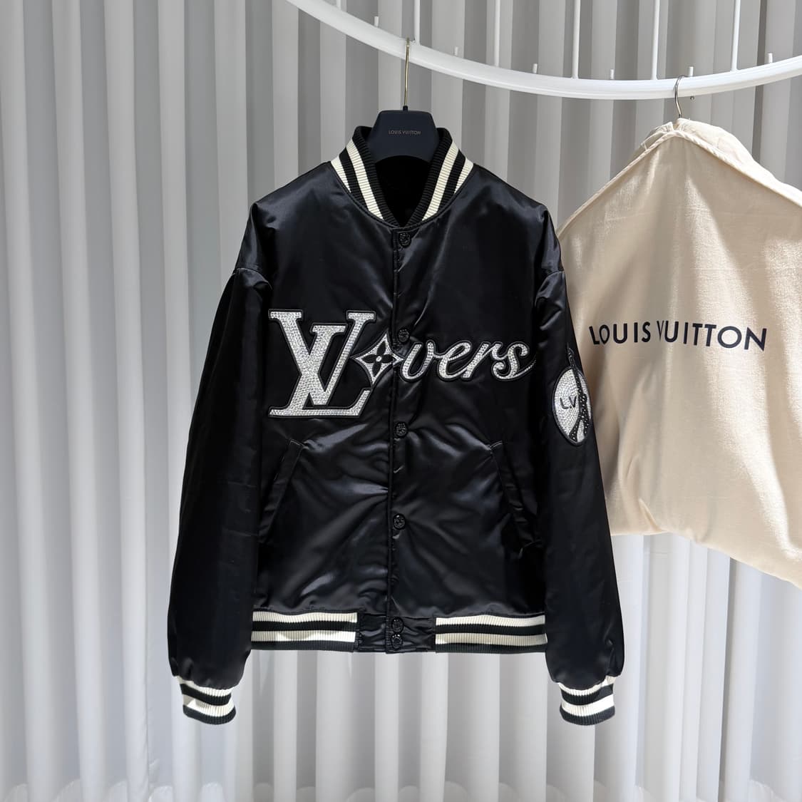 (A+/54) / 루이비통 리버스 베이스볼 퍼렐 블루종 봄버 바시티 자켓 상품이미지1