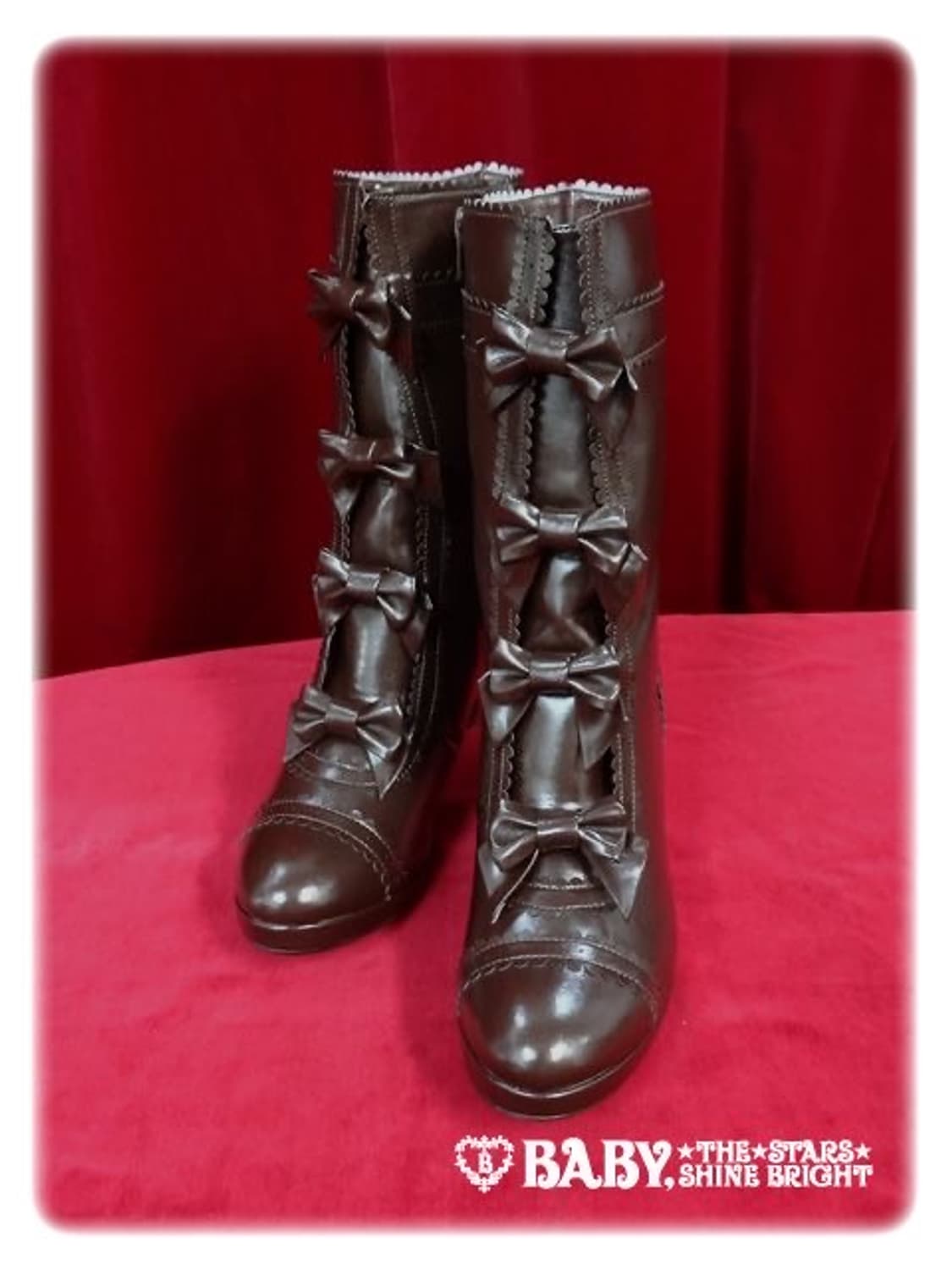 베이비더스타샤인 고전 브라운 리본 부츠 S사이즈 상품이미지1