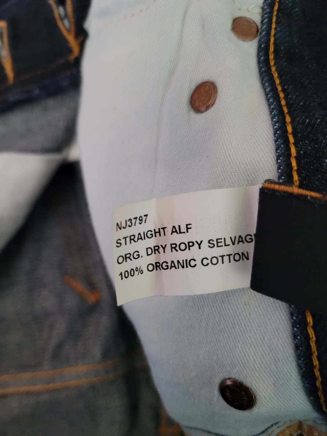 누디진 스트레이트알프 13온스 드라이 진청셀비지 탭33 실31-32사이즈 상품이미지4