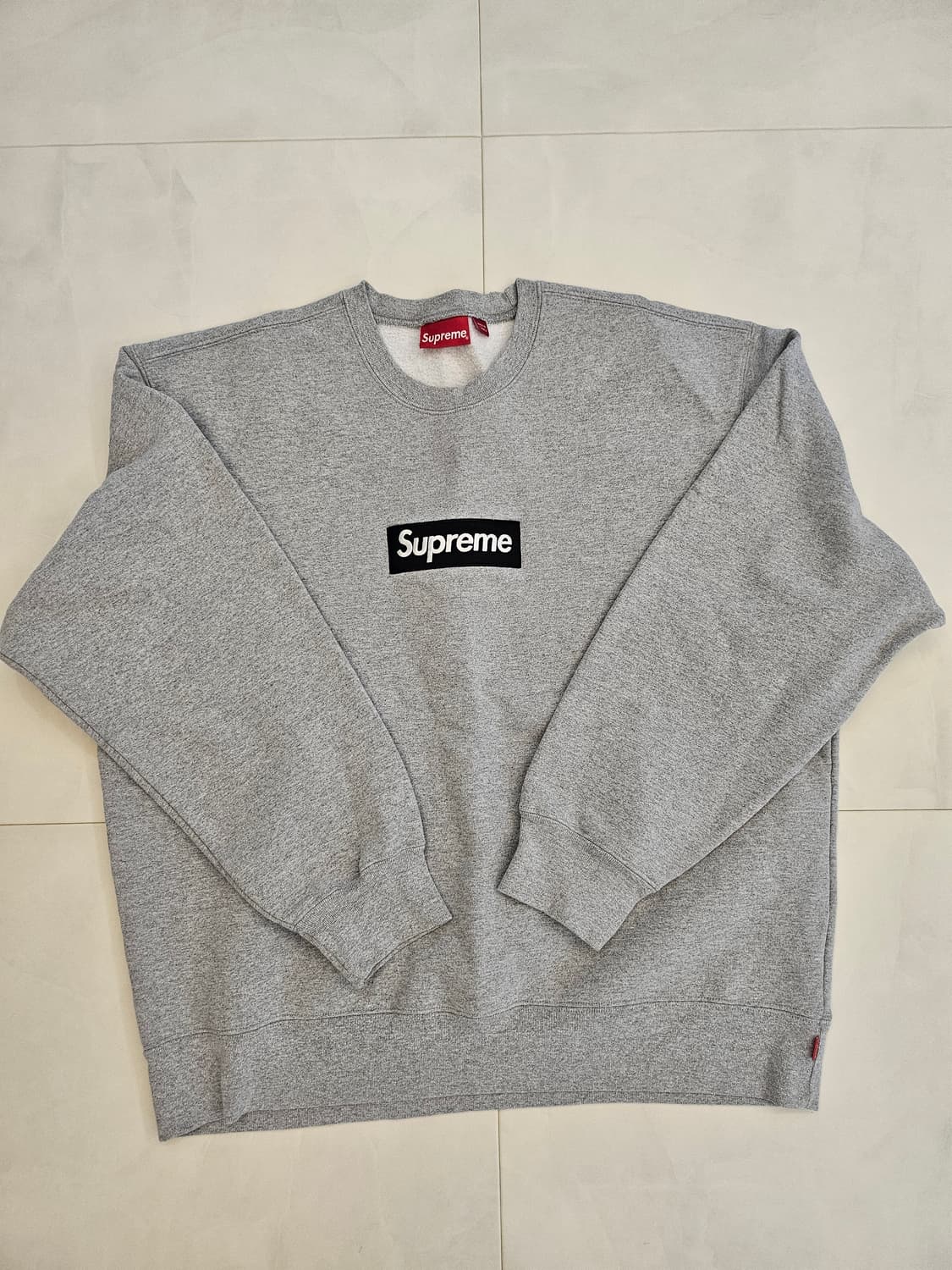 슈프림 박스로고 크루넥 XL 헤더그레이 상품이미지1