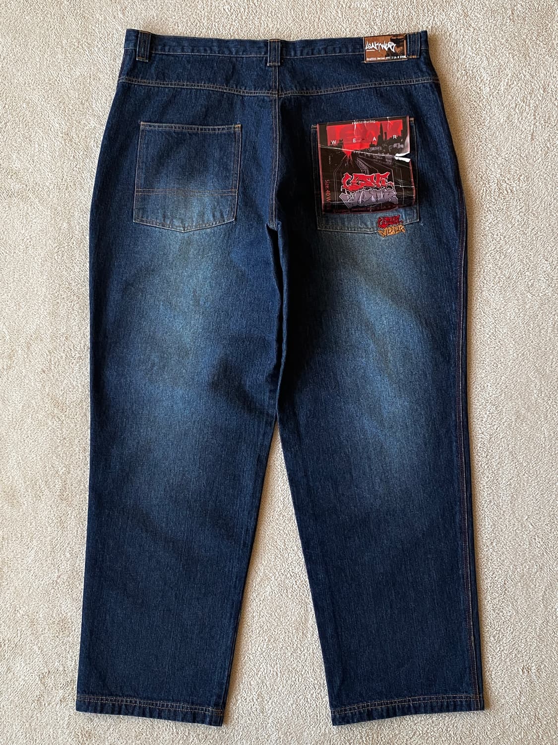 [데드스탁] LEAK WEAR 스포츠팀 패치워크 배기 팬츠 상품이미지7