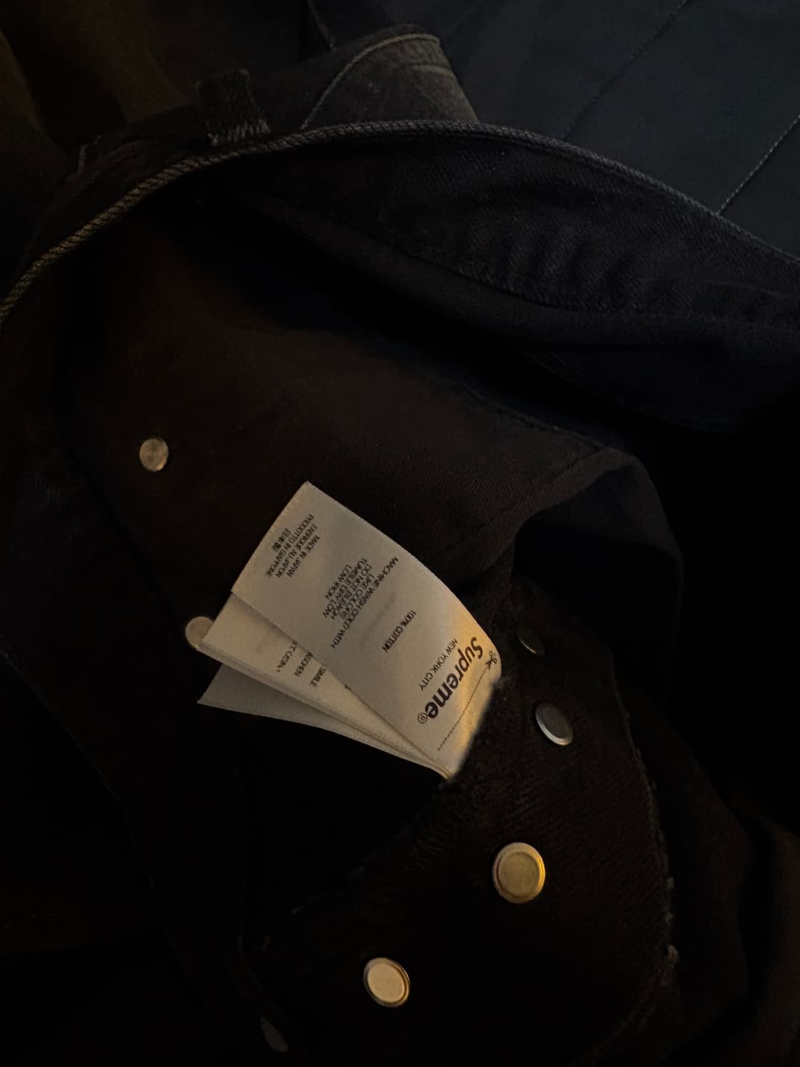 슈프림 셀비지 루즈핏 디스트레스드 진 블랙 34 상품이미지8