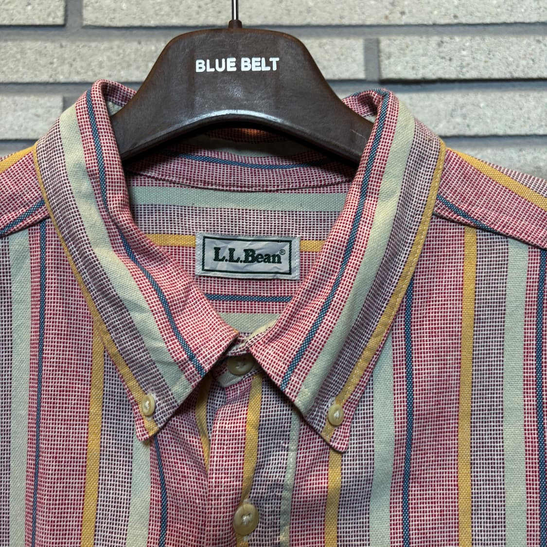 L.L.Bean 엘엘빈 레트로 멀티컬러 스트라이프 셔츠 헤비코튼 디테일 상품이미지8
