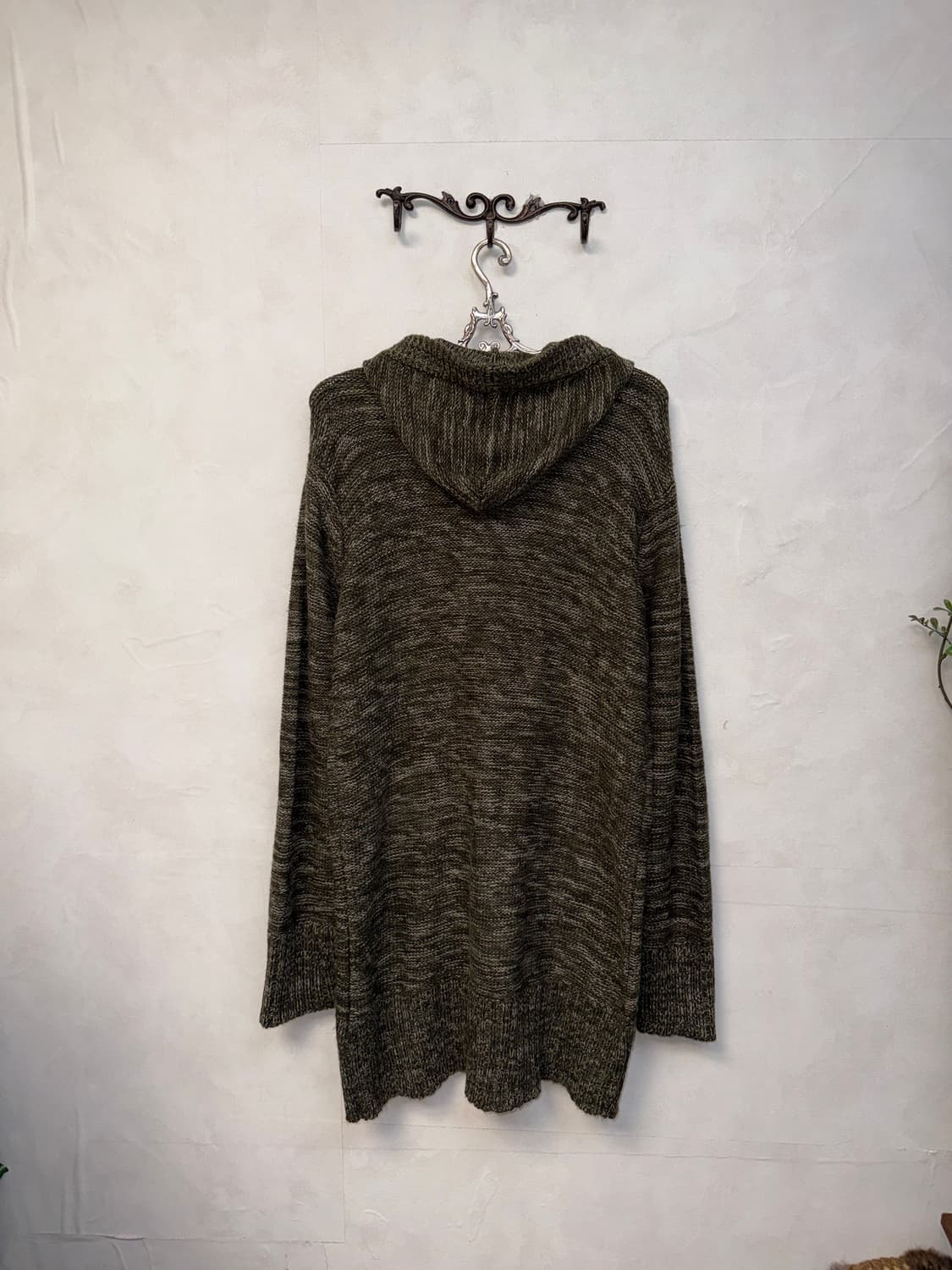 Ash khaki bokashi duffle hood cardigan  상품이미지3