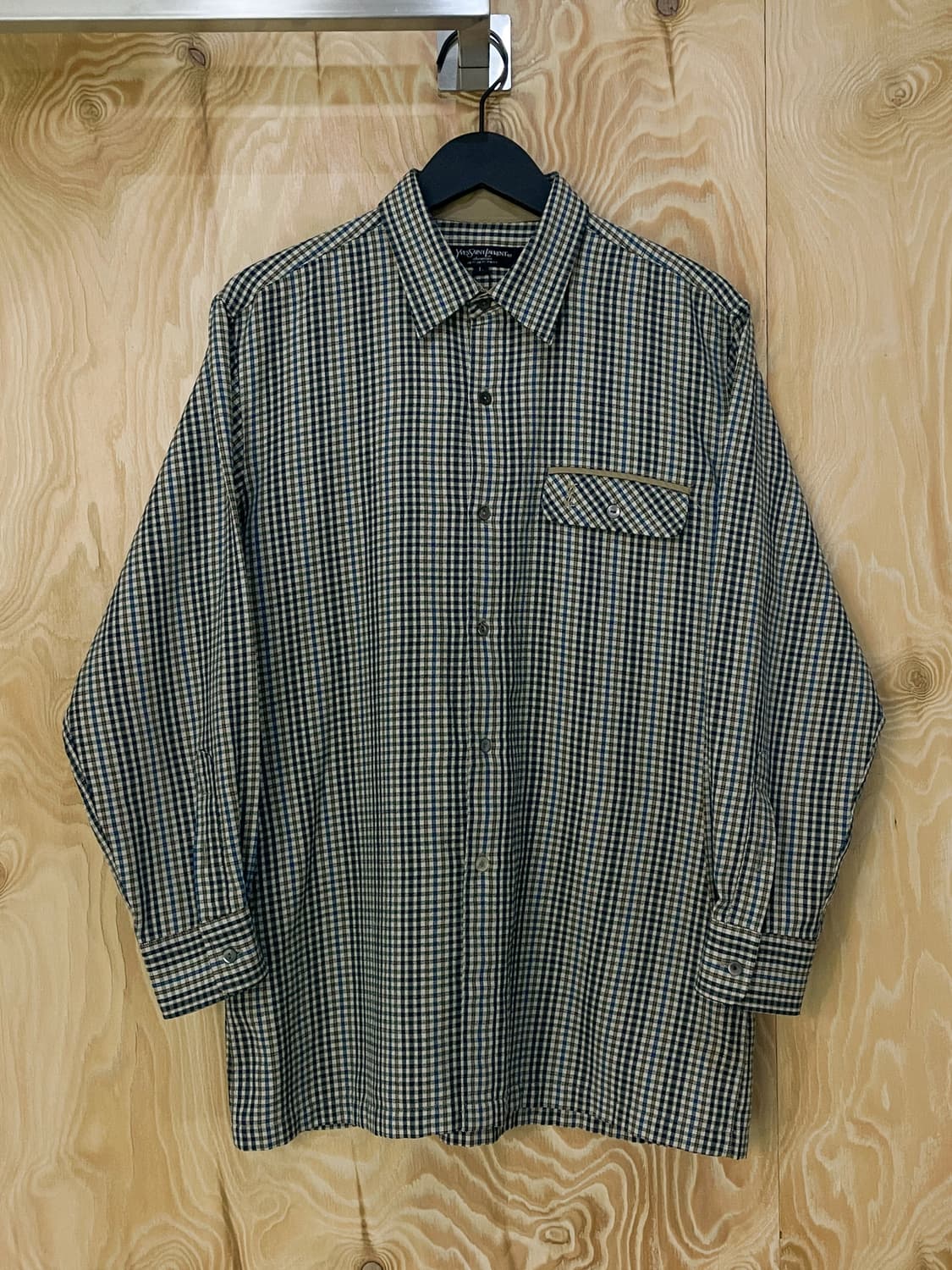 입생로랑 90's YSL 로고 체크셔츠 상품이미지2