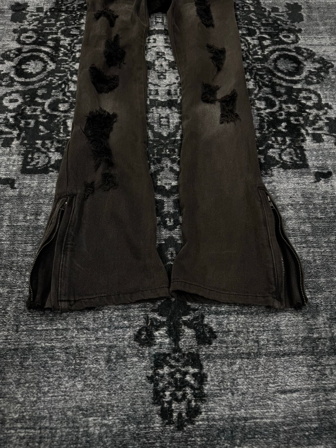 Roshell distressed zipper gimmick denim  상품이미지5