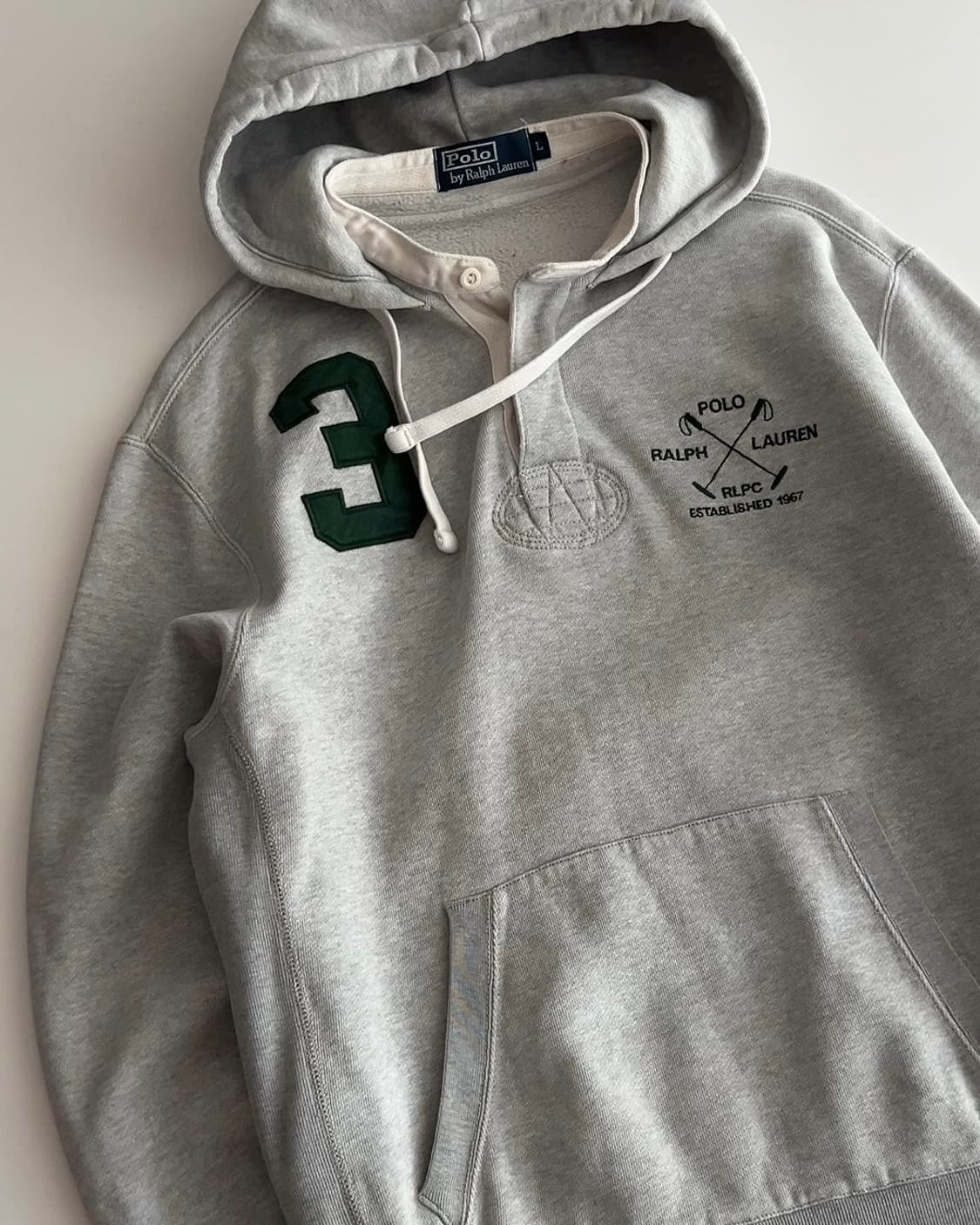 폴로 랄프로렌 그레이 헨리 후드티 L 상품이미지3