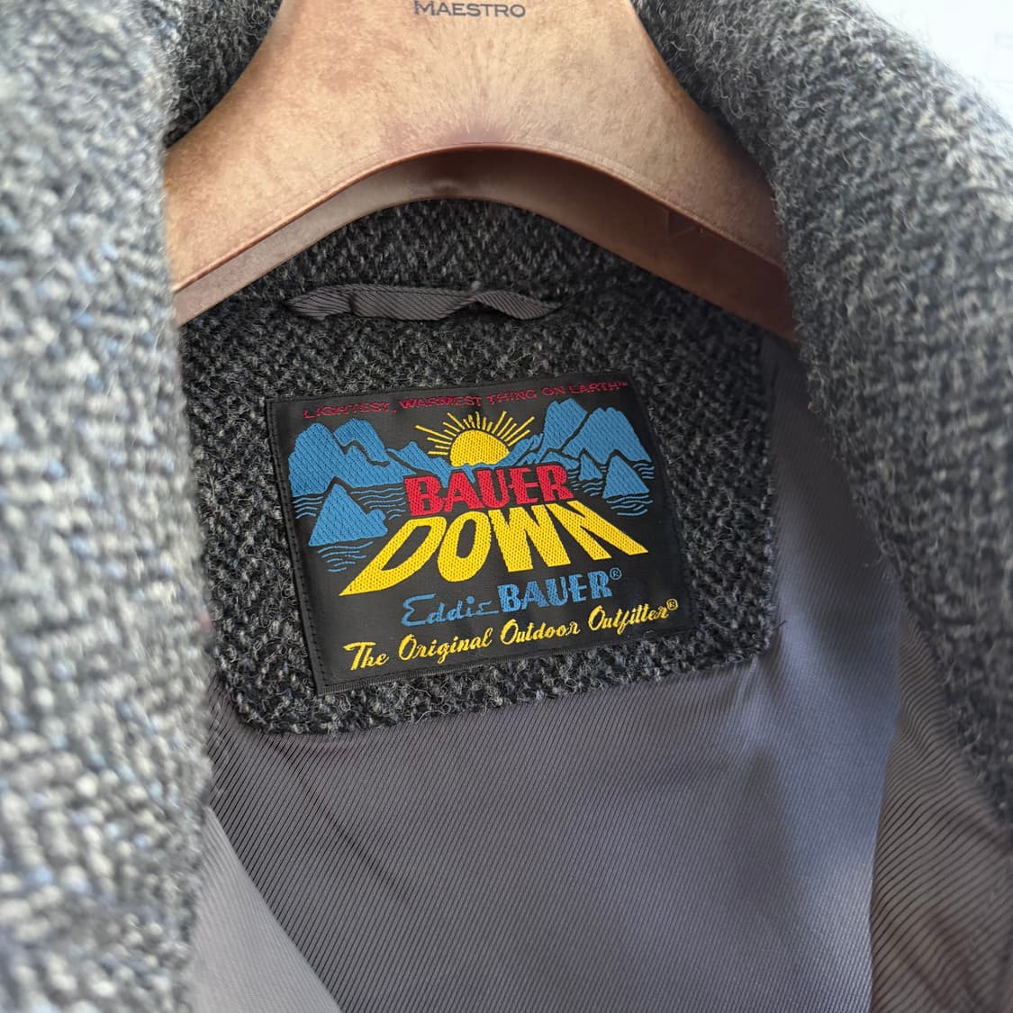 에디바우어 헤링본 해리스  트위드 울 구스다운 베스트 패딩조끼 M 상품이미지4